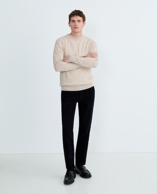 Imagen 0 de Jersey de hombre cuello caja liso 100% lana merino