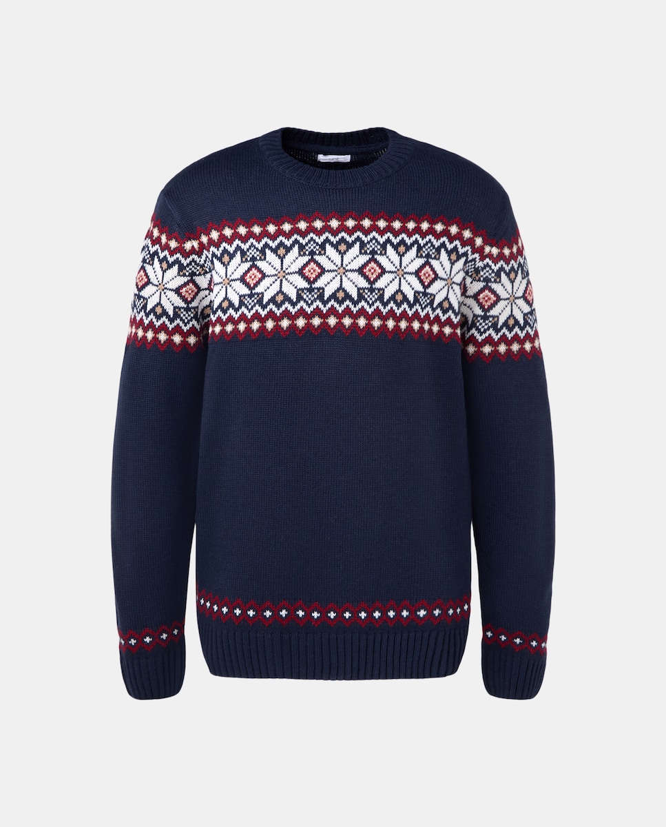 Jersey de hombre cuello caja Christmas Azul marino-4