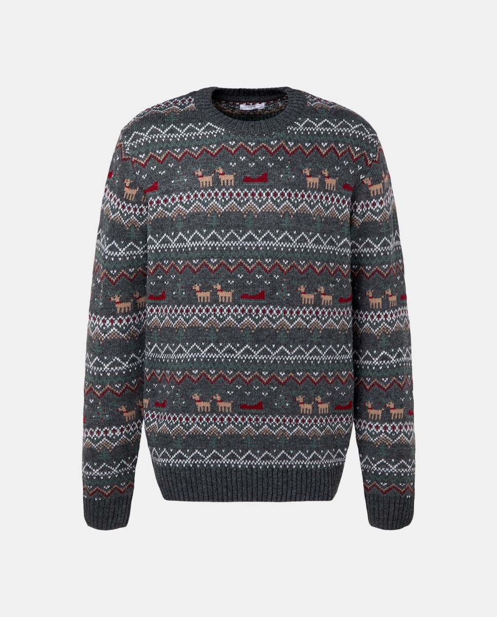 Jersey de hombre cuello caja Christmas 830 Antracita-4