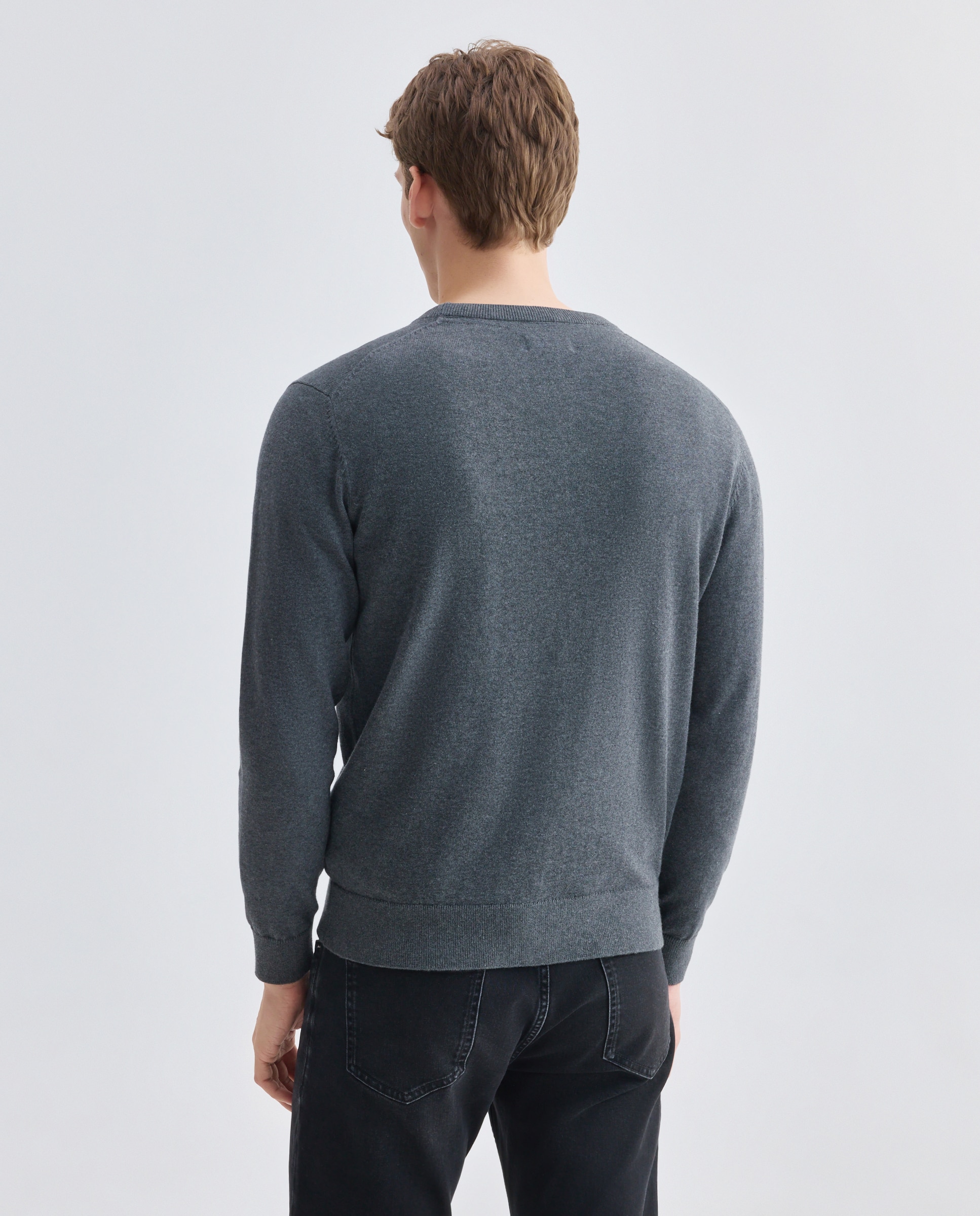 Jersey de hombre cuello caja liso 100% Algodón 830 Antracita-2
