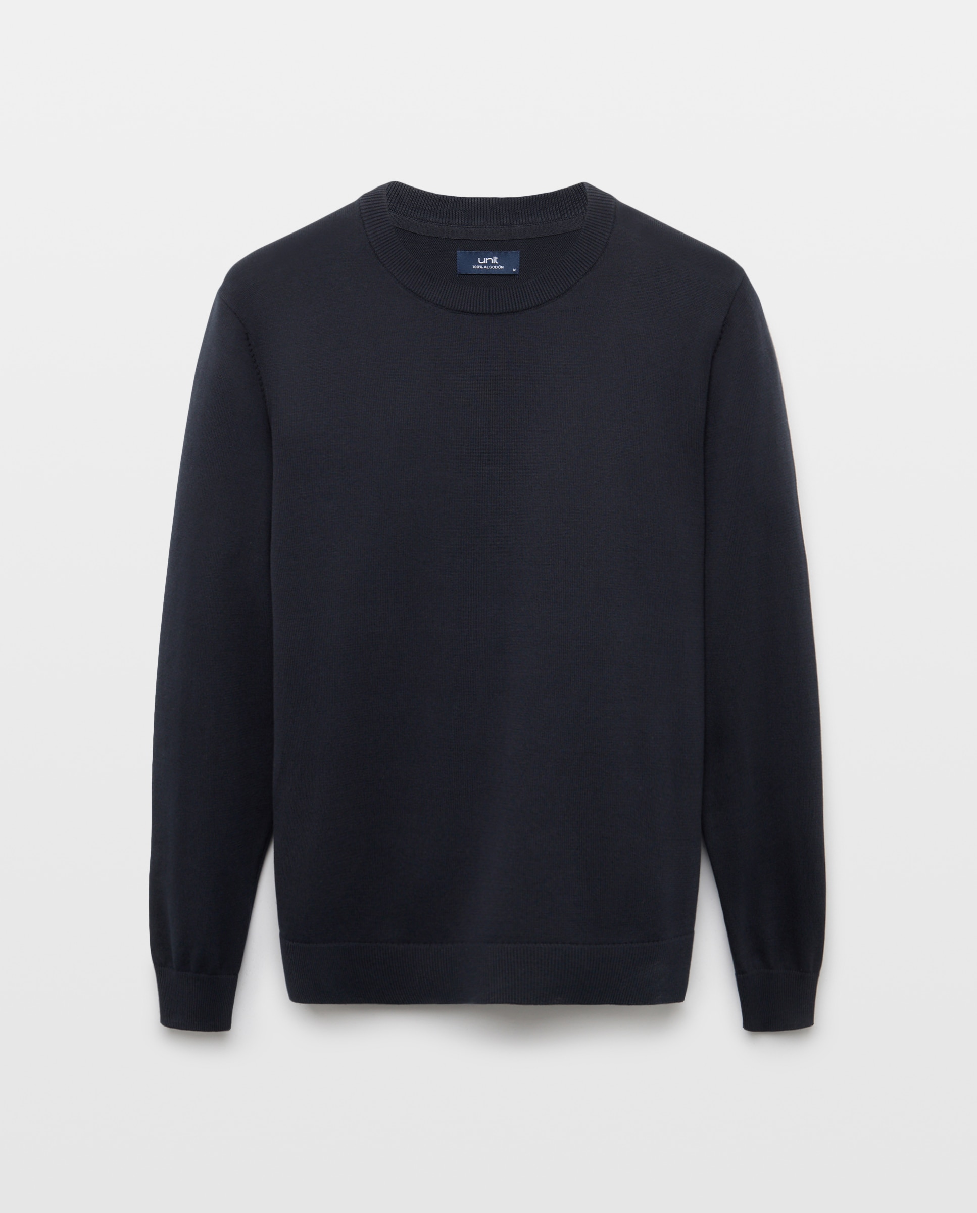 Jersey de hombre cuello caja liso 100% Algodón Azul marino-4