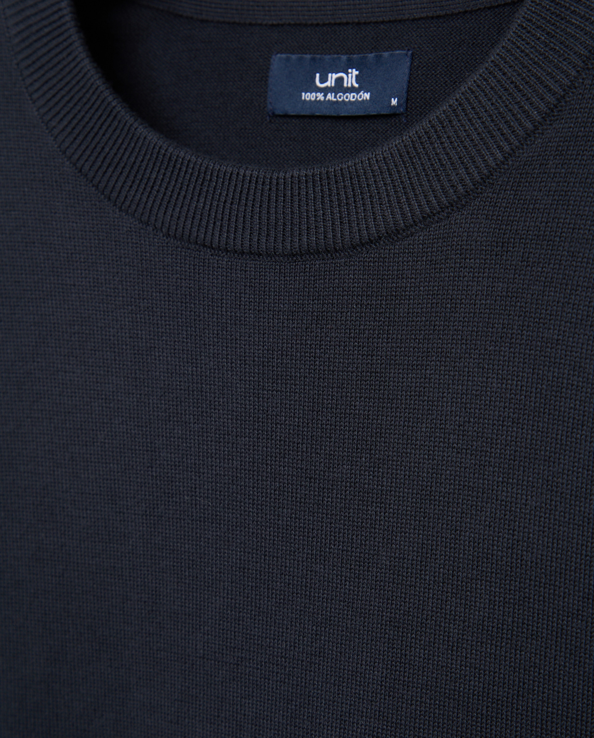 Jersey de hombre cuello caja liso 100% Algodón Azul marino-5