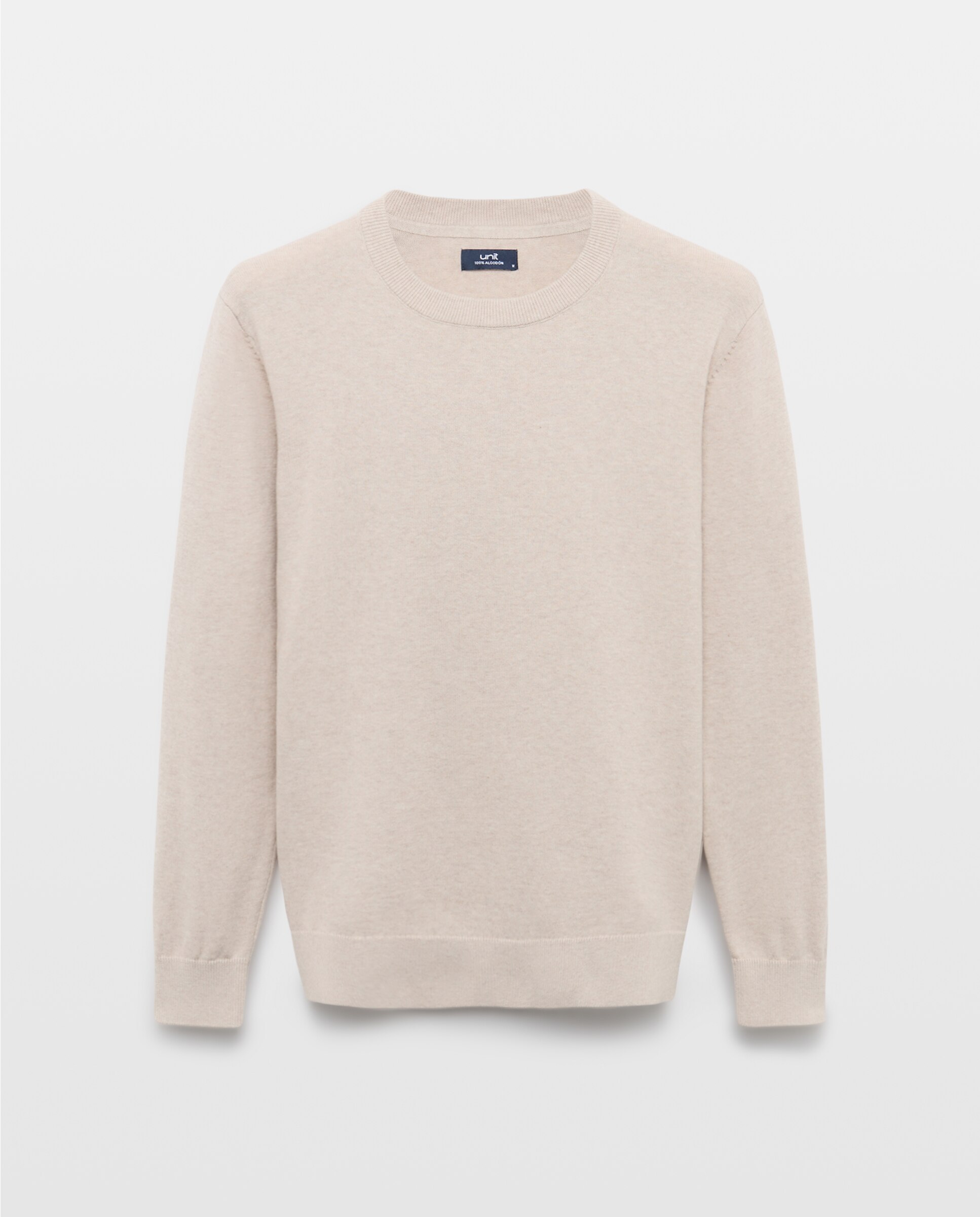 Jersey de hombre cuello caja liso 100% Algodón 710 Beige-4