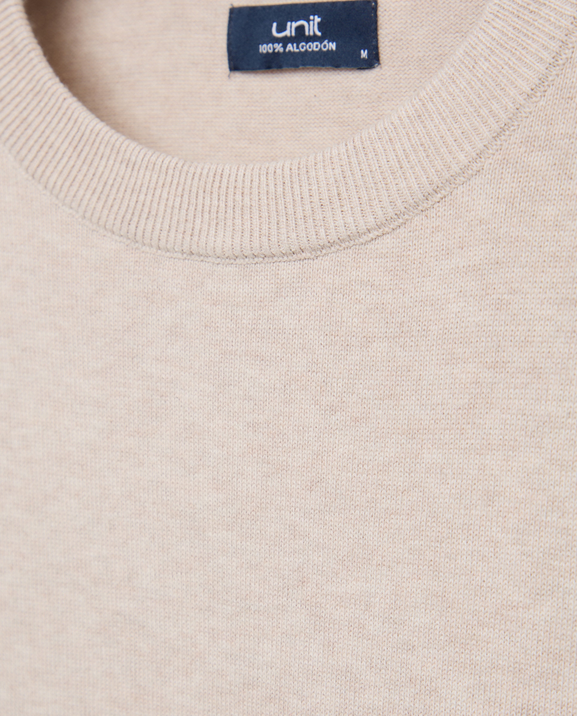 Jersey de hombre cuello caja liso 100% Algodón 710 Beige-5