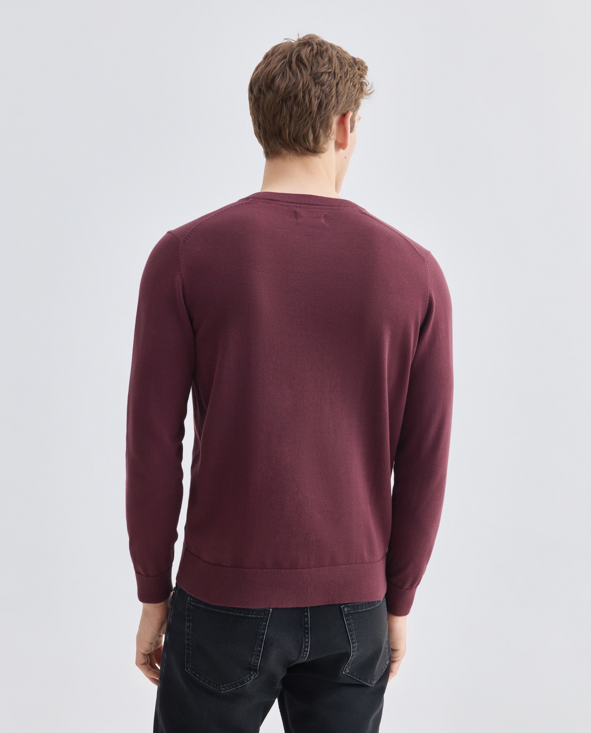 Jersey de hombre cuello caja liso 100% Algodón 290 Burdeos-2