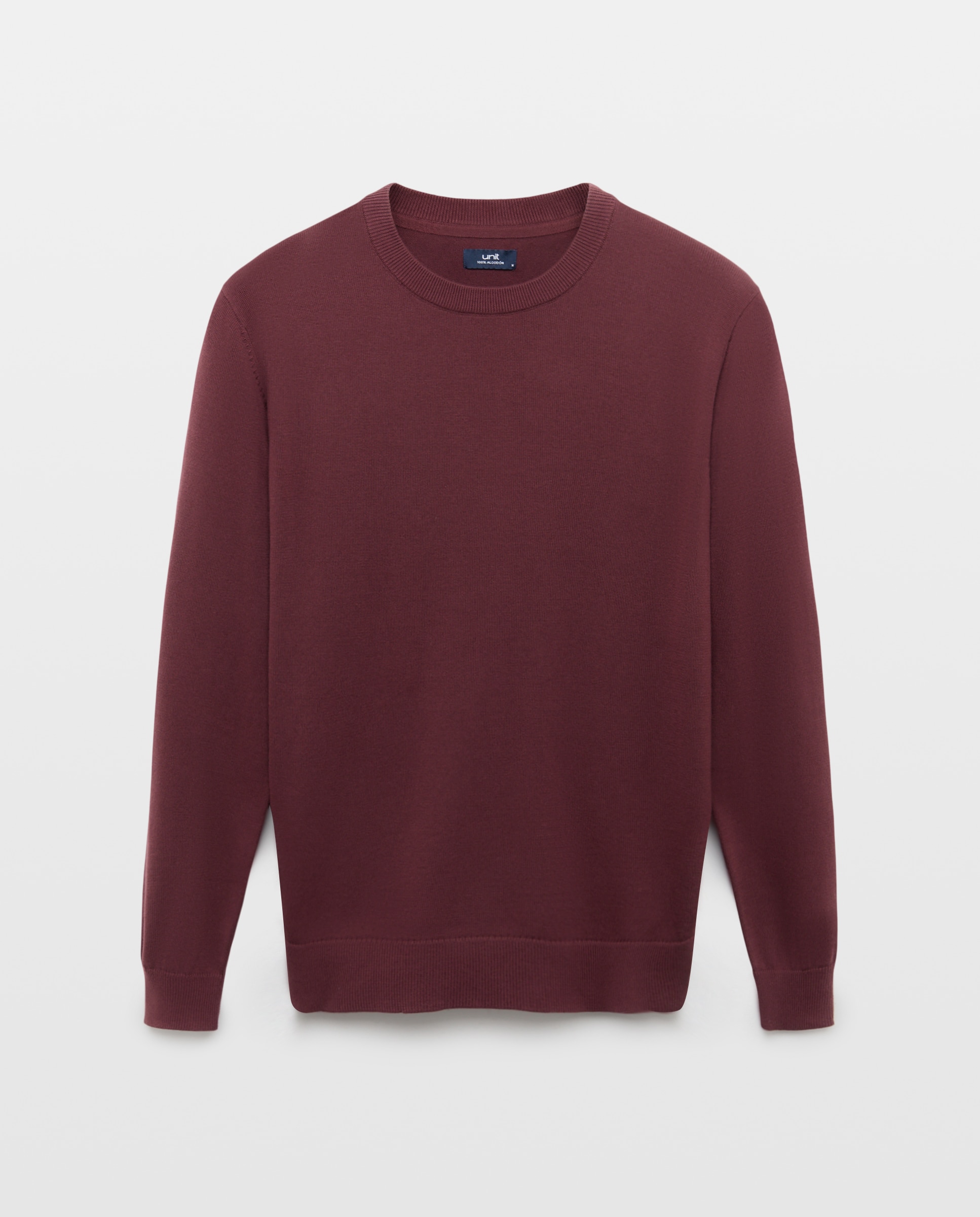 Jersey de hombre cuello caja liso 100% Algodón 290 Burdeos-3