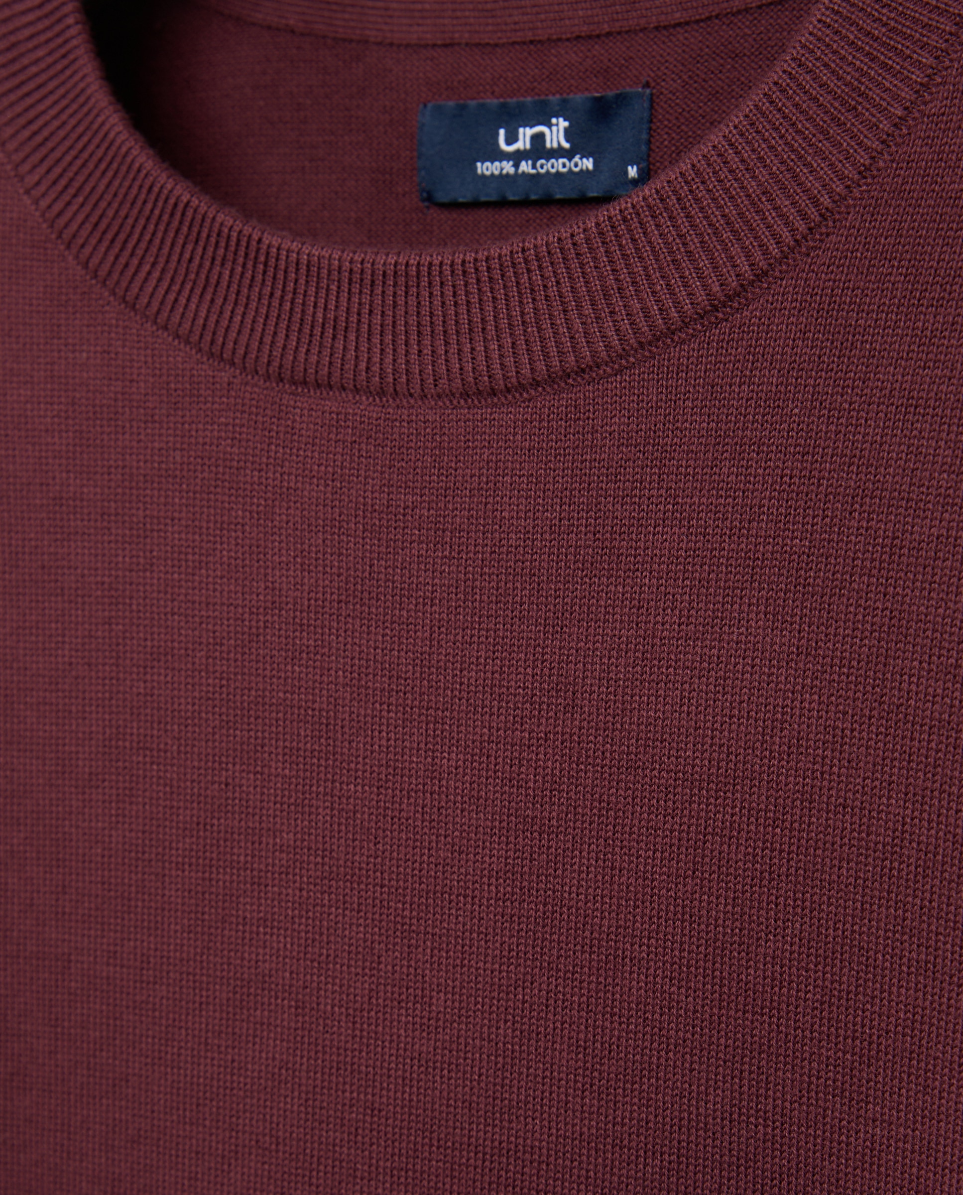 Jersey de hombre cuello caja liso 100% Algodón 290 Burdeos-4