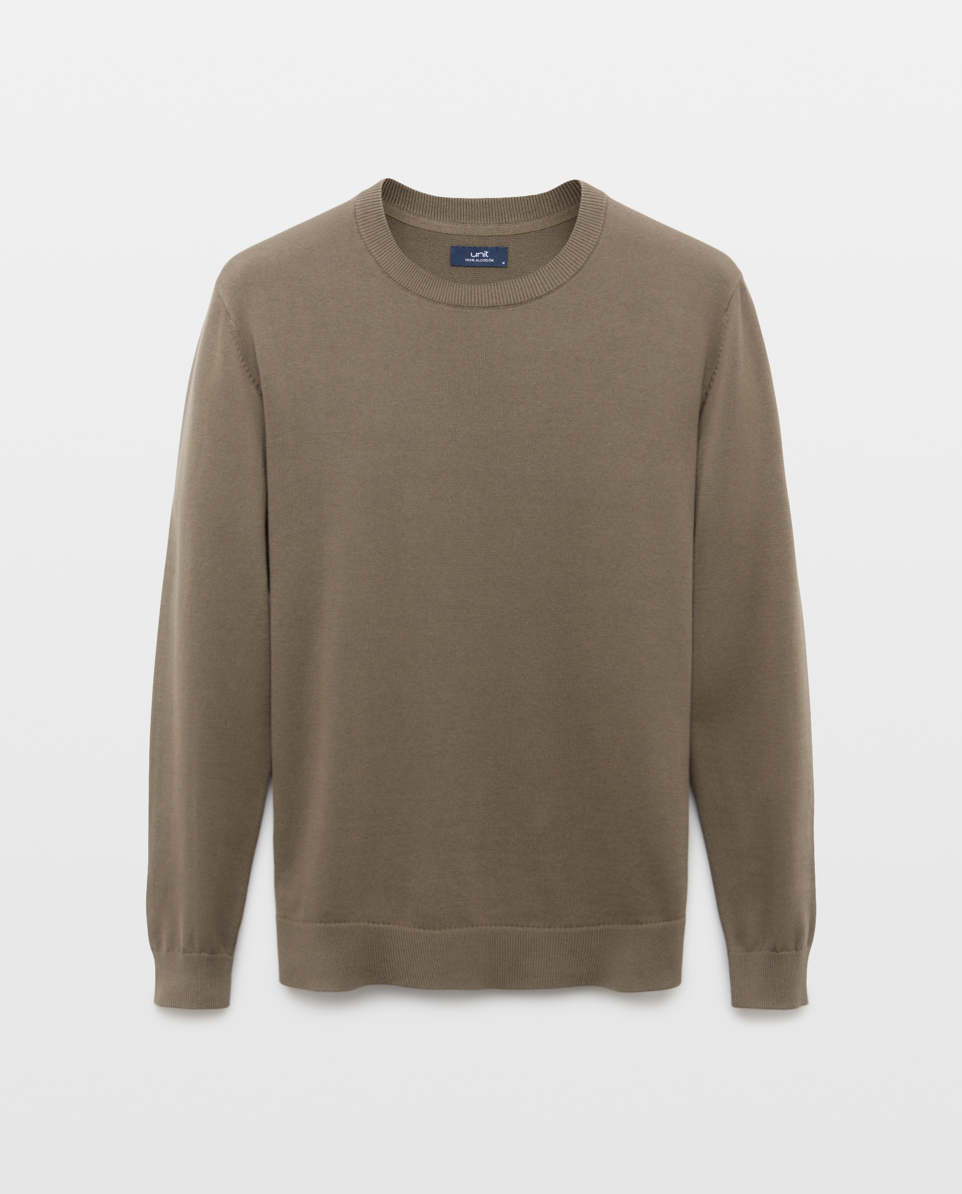Jersey de hombre cuello caja liso 100% Algodón 520 Kaki-3