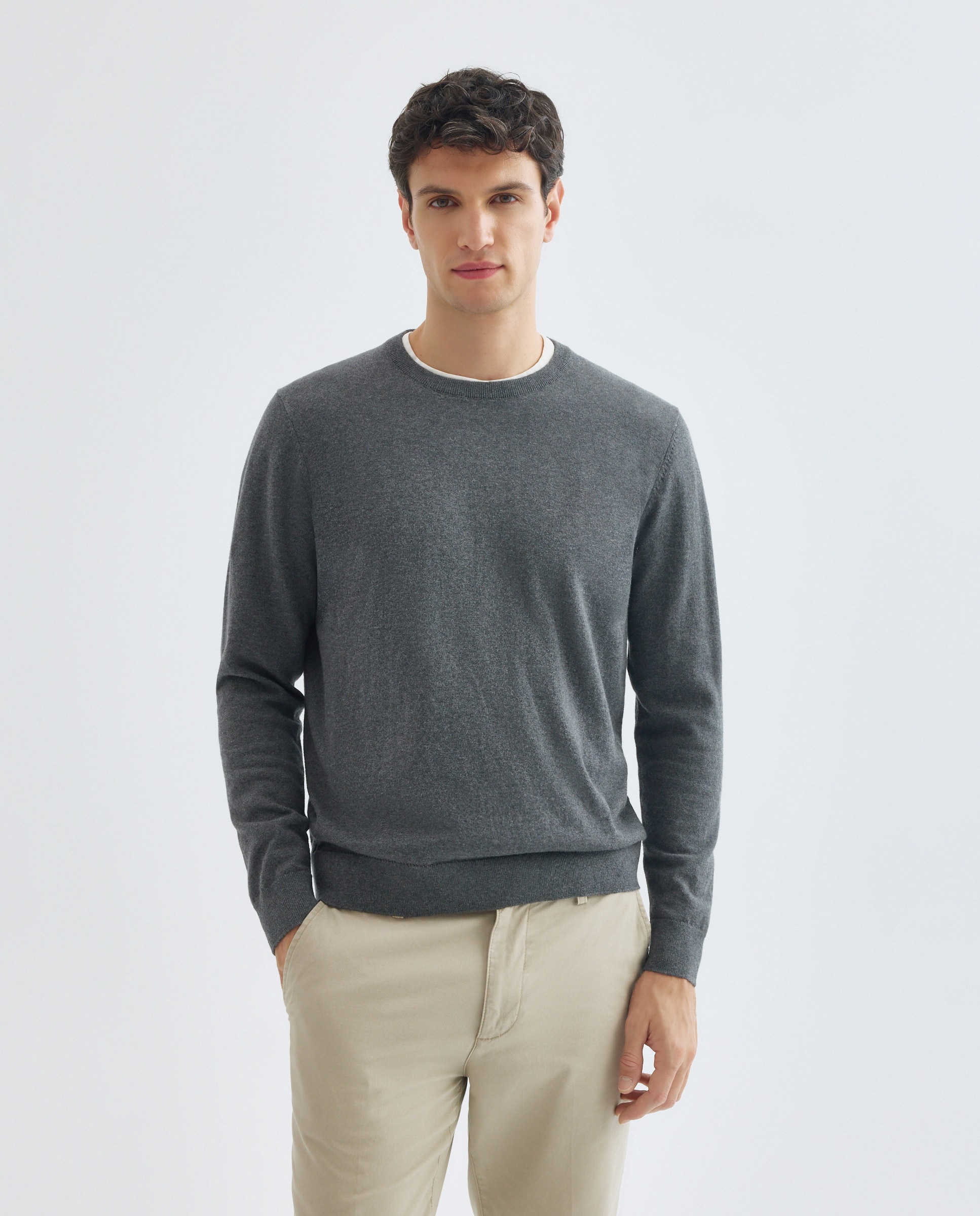 Imagen 0 de Jersey de hombre cuello caja liso Cotton Cashmere