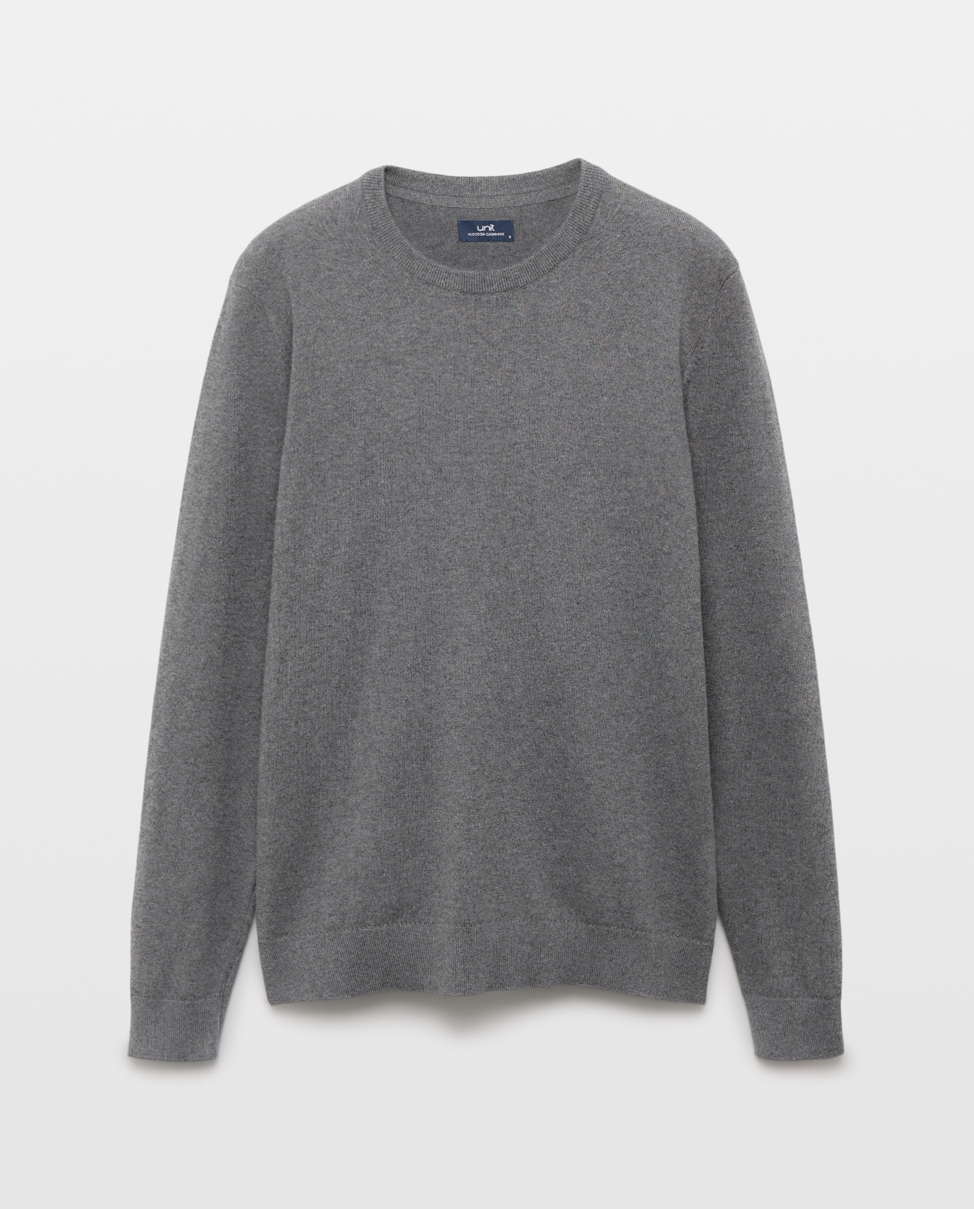 Jersey de hombre cuello caja liso Cotton Cashmere 830 Antracita-4