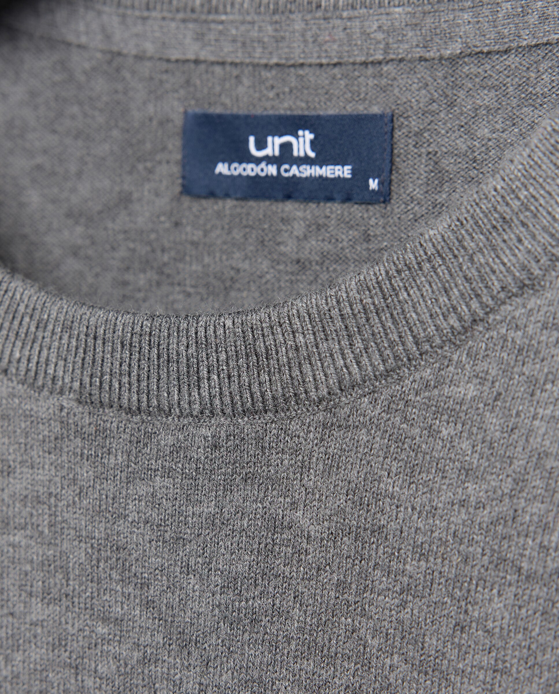 Jersey de hombre cuello caja liso Cotton Cashmere 830 Antracita-5