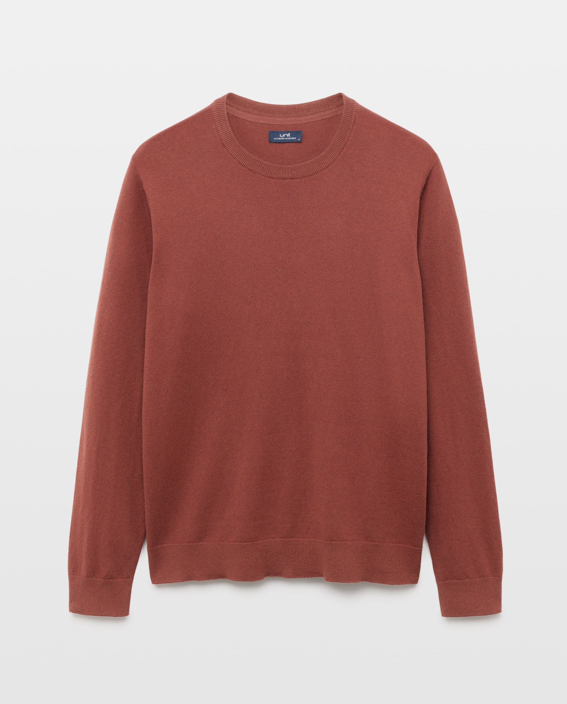 Jersey de hombre cuello caja liso Cotton Cashmere 770 Terracota-4