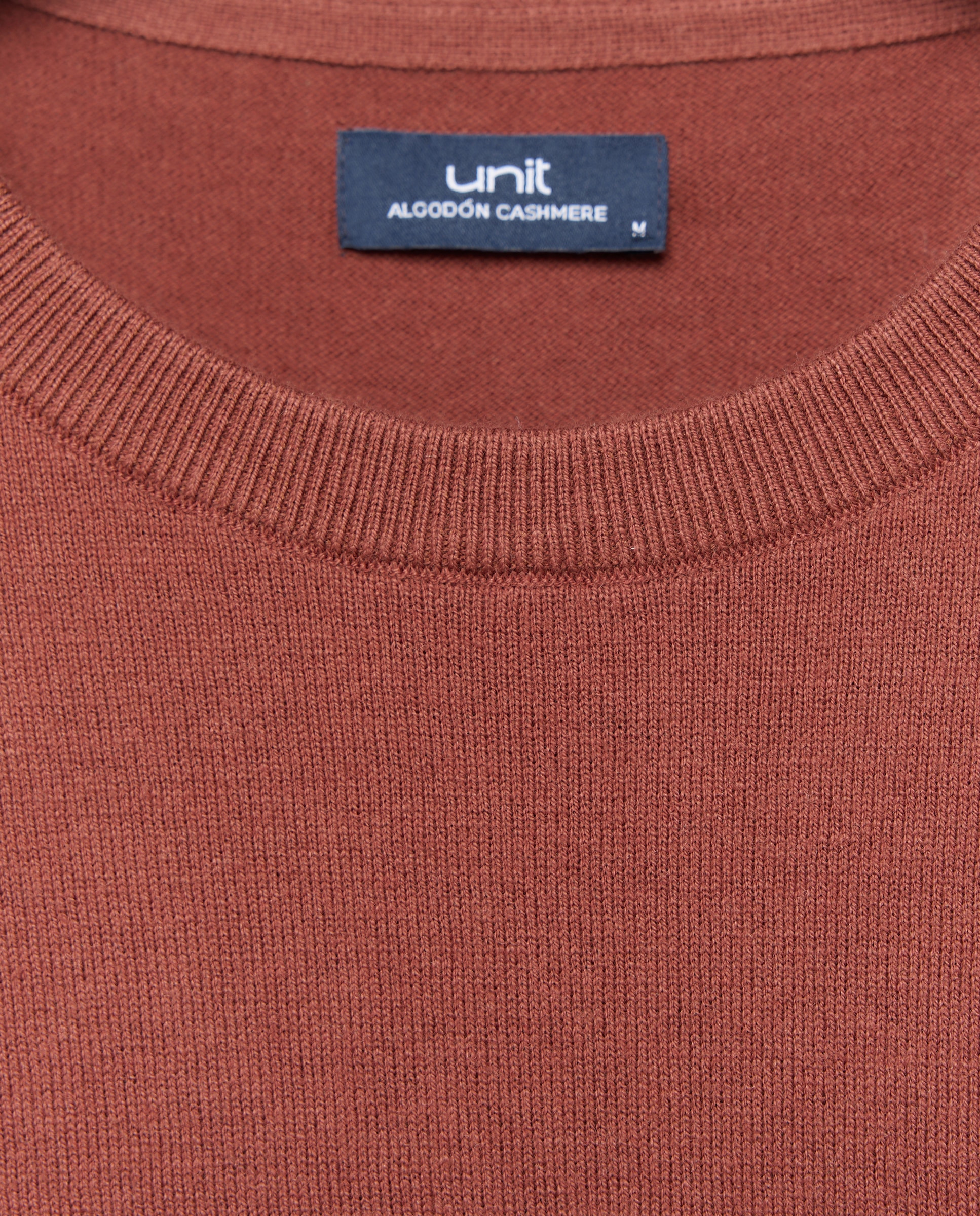 Jersey de hombre cuello caja liso Cotton Cashmere 770 Terracota-5