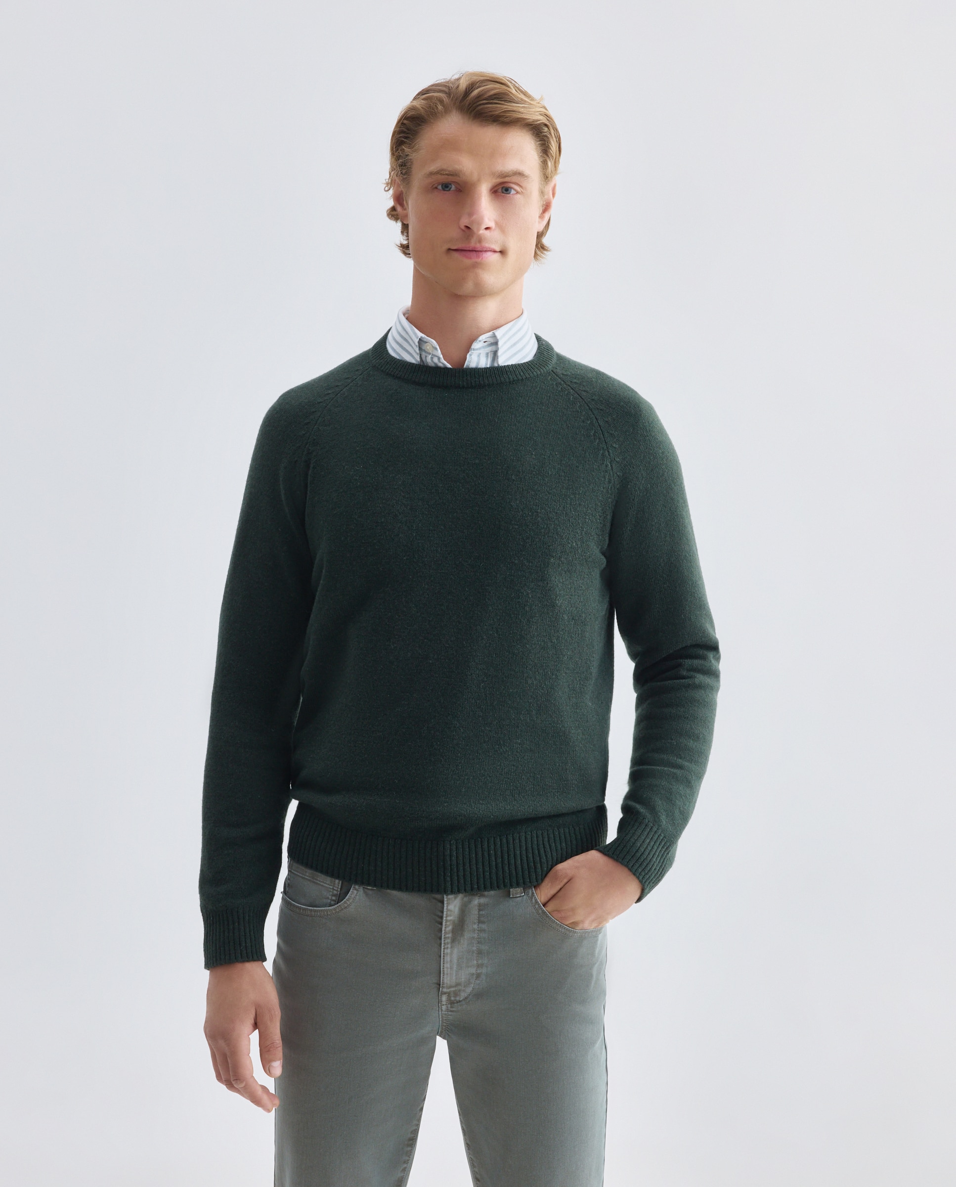 Imagen 0 de Jersey de hombre cuello caja liso Lambswool Nylon