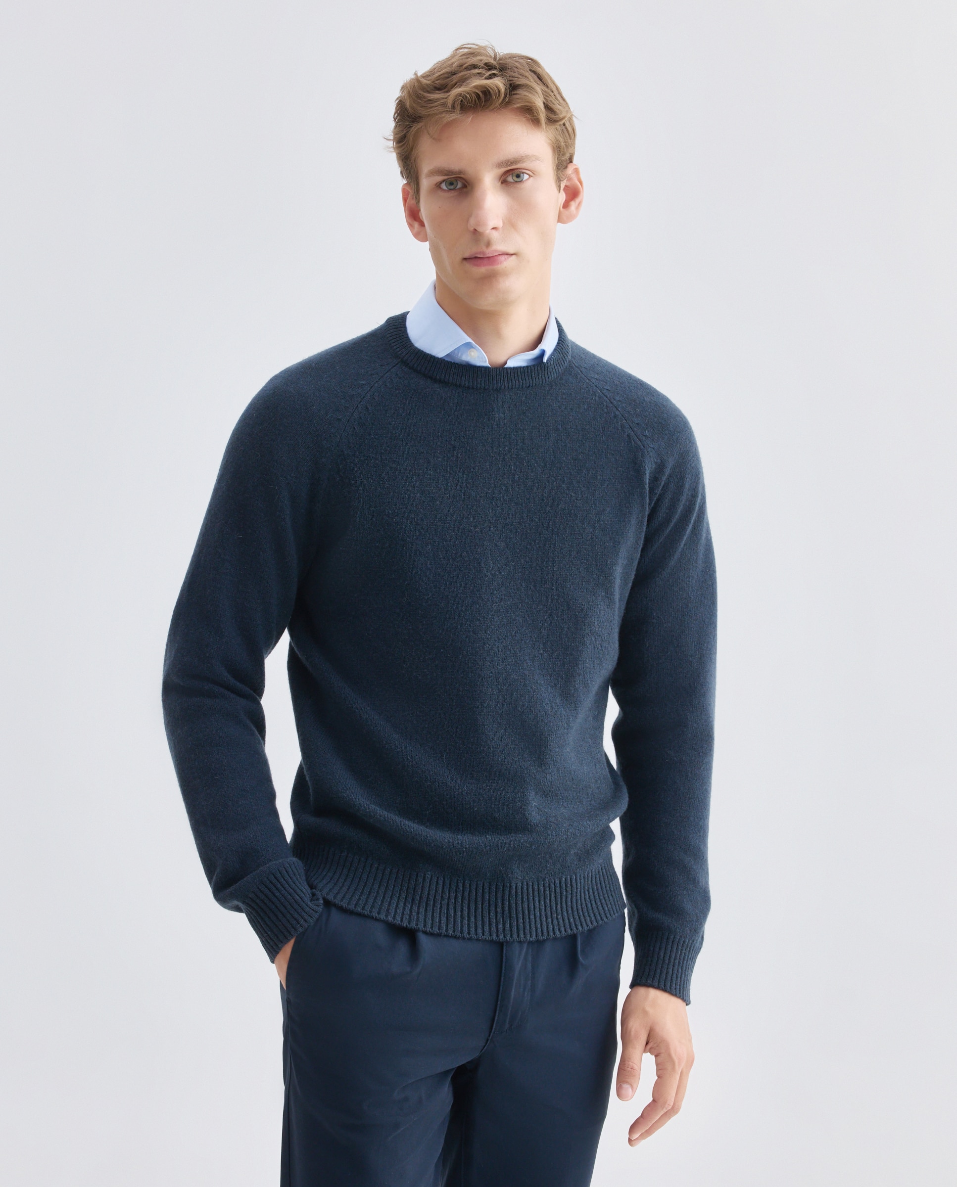 Imagen 0 de Jersey de hombre cuello caja liso Lambswool Nylon