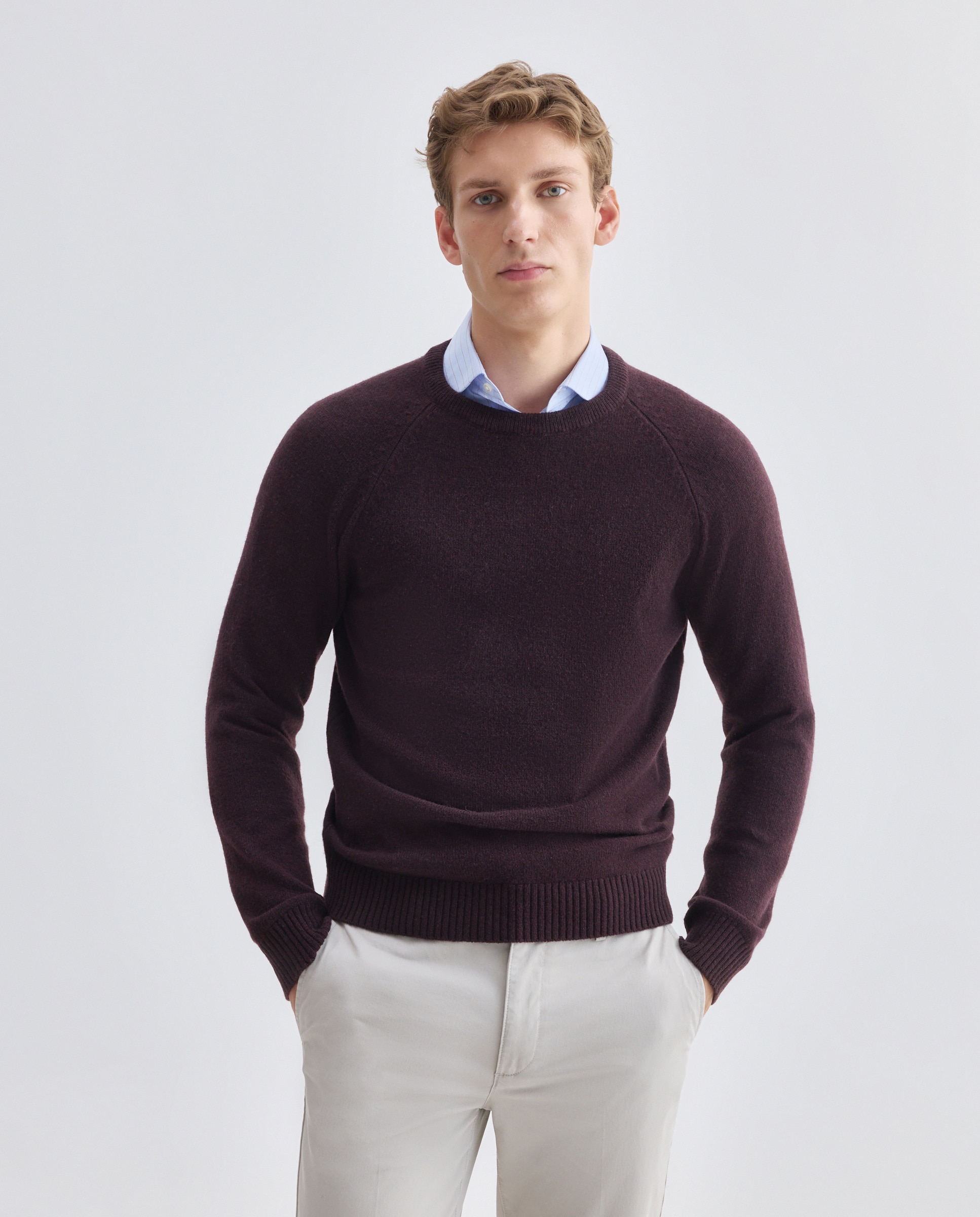 Imagen 0 de Jersey de hombre cuello caja liso Lambswool Nylon