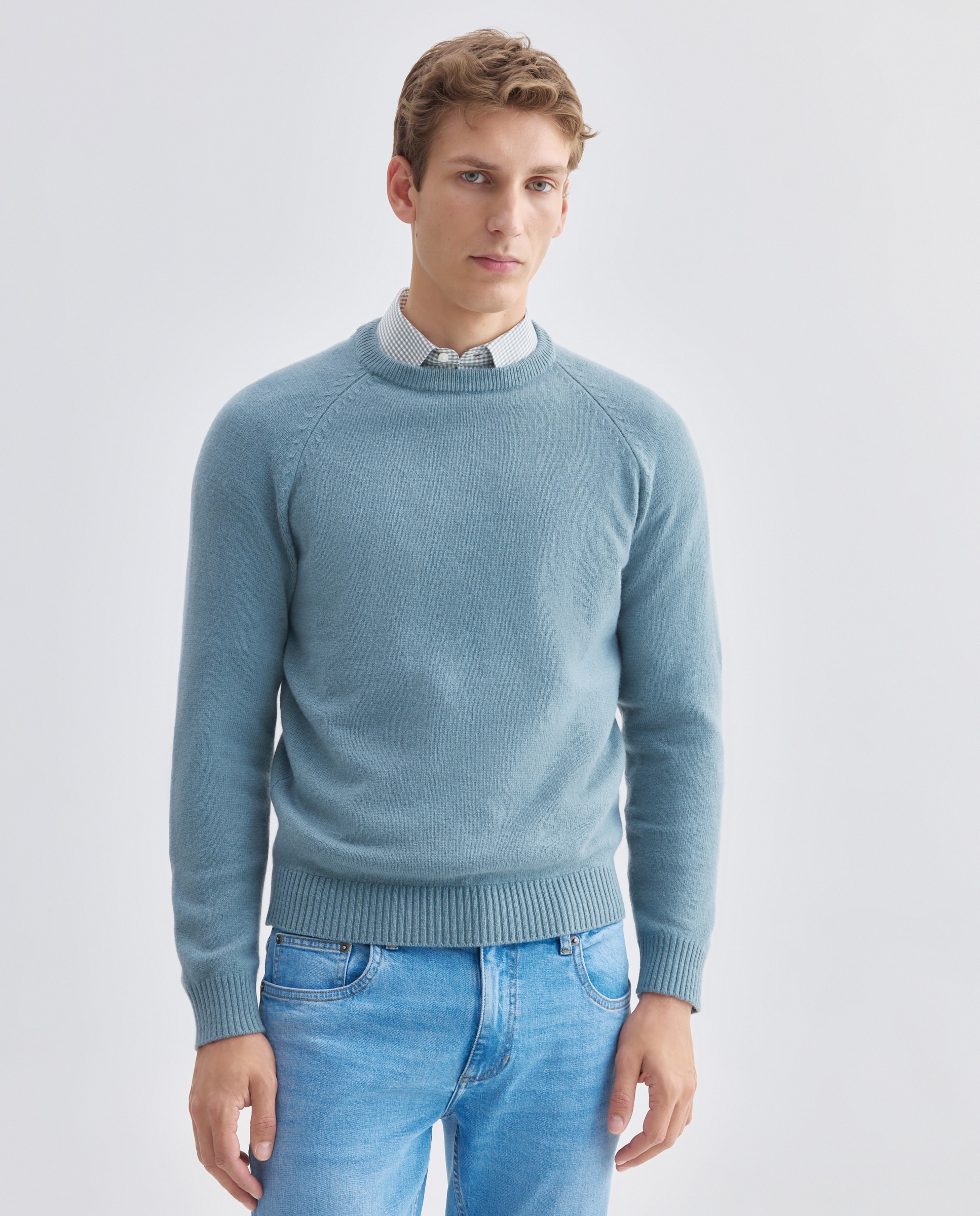 Imagen 0 de Jersey de hombre cuello caja liso Lambswool Nylon