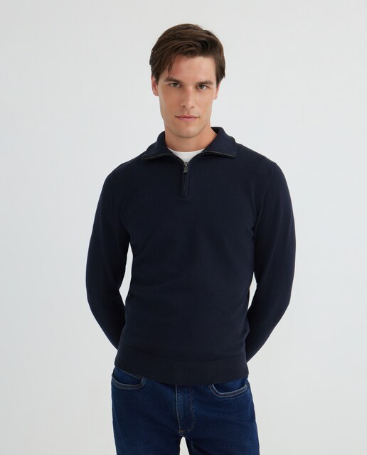 Imagen 0 de Jersey de hombre media cremallera liso 100% Algodón