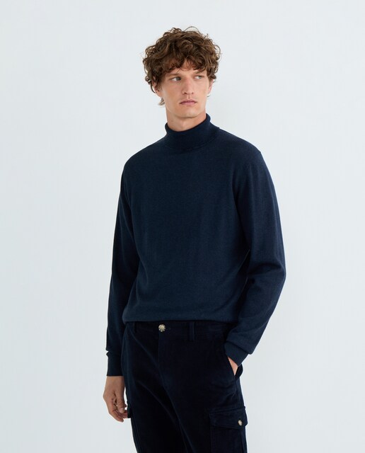 Imagen 0 de Jersey de hombre cuello cisne liso Cotton Cashmere