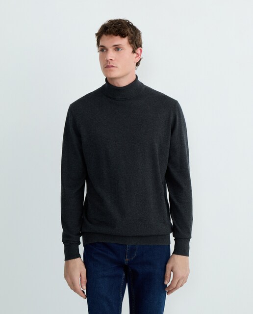 Imagen 0 de Jersey de hombre cuello cisne liso Cotton Cashmere