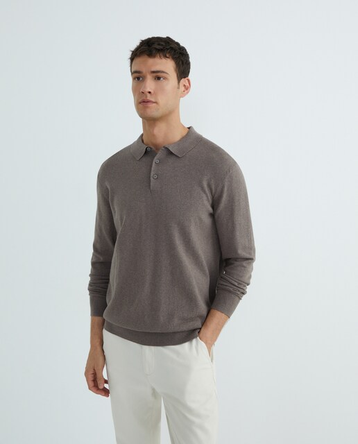 Imagen 0 de Jersey de hombre cuello polo liso Cotton Cashmere
