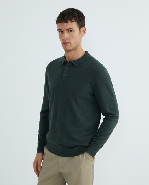 Imagen 0 de Jersey de hombre cuello polo liso Cotton Cashmere