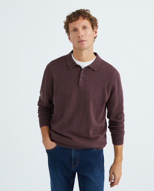Imagen 0 de Jersey de hombre cuello polo liso Cotton Cashmere