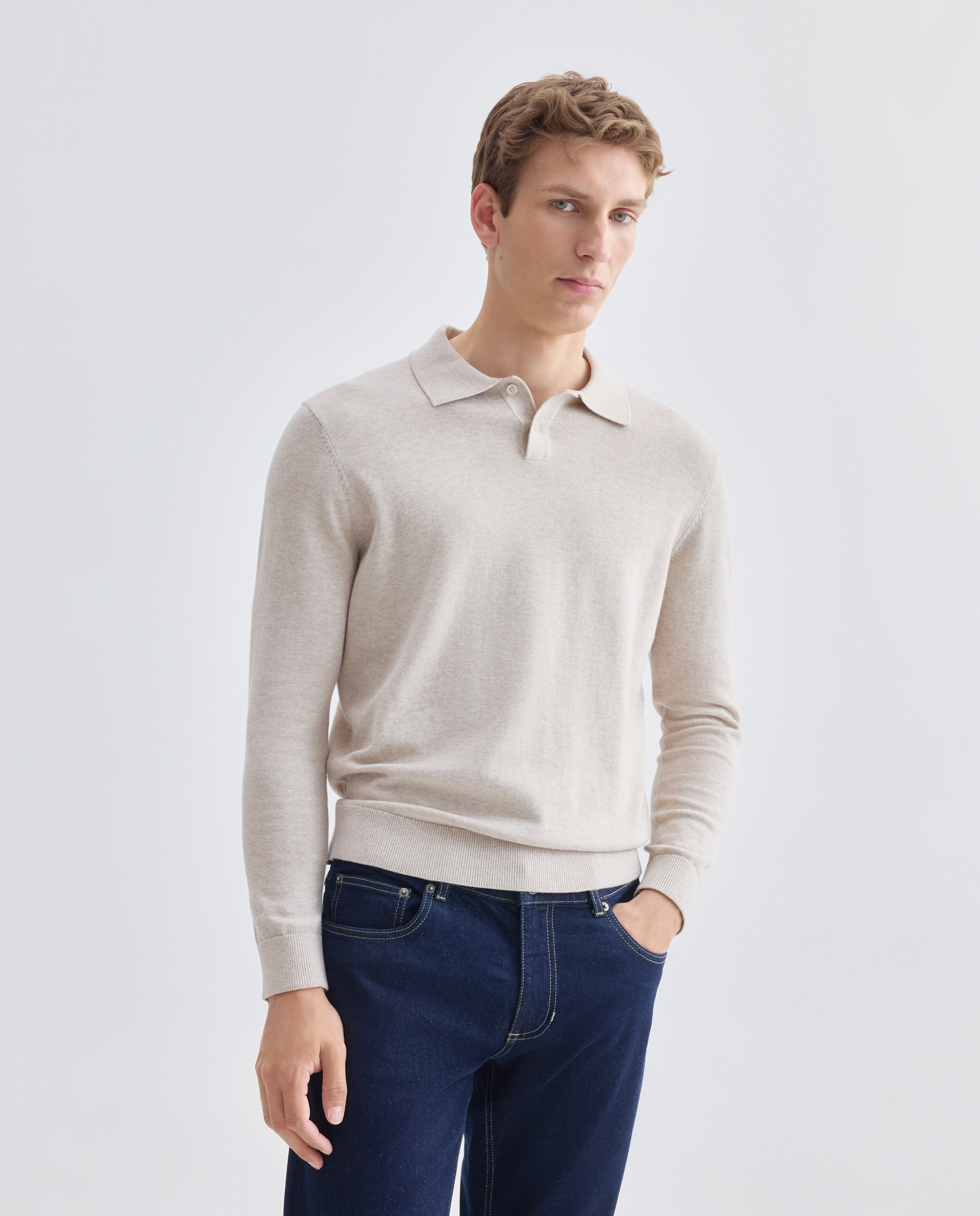 Imagen 0 de Jersey de hombre cuello polo liso 100% Algodón