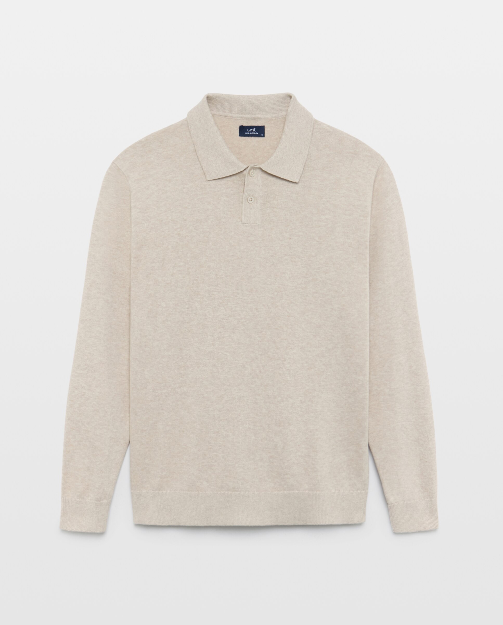 Jersey de hombre cuello polo liso 100% Algodón 710 Beige-4