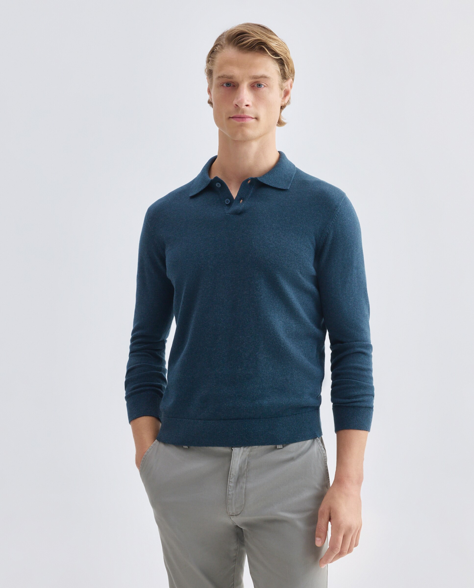 Imagen 0 de Jersey de hombre cuello polo liso 100% Algodón