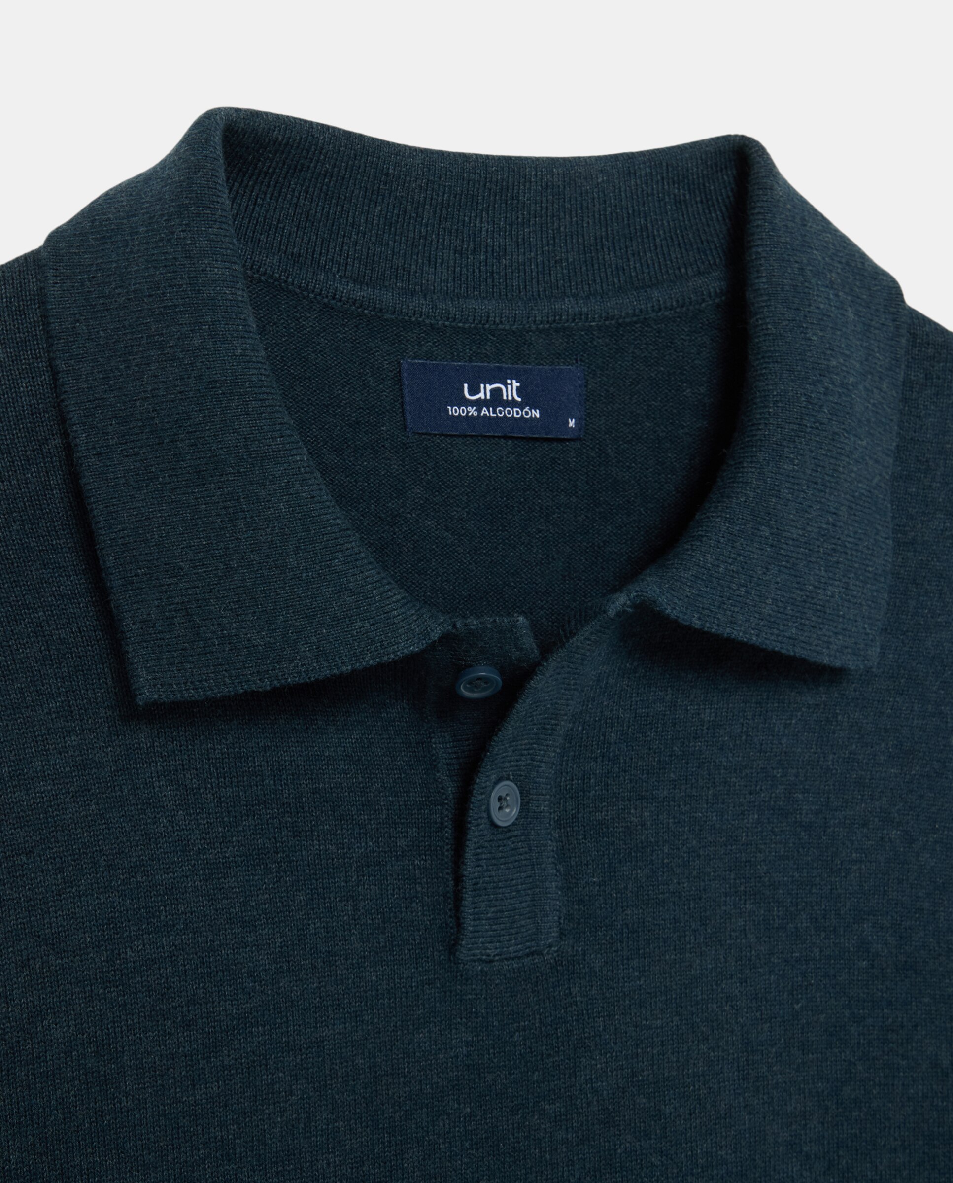 Jersey de hombre cuello polo liso 100% Algodón 400 Azul-5