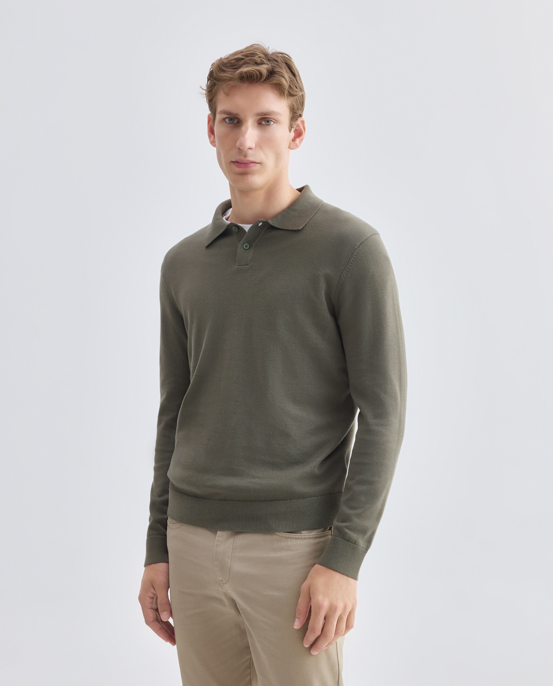 Imagen 0 de Jersey de hombre cuello polo liso 100% Algodón