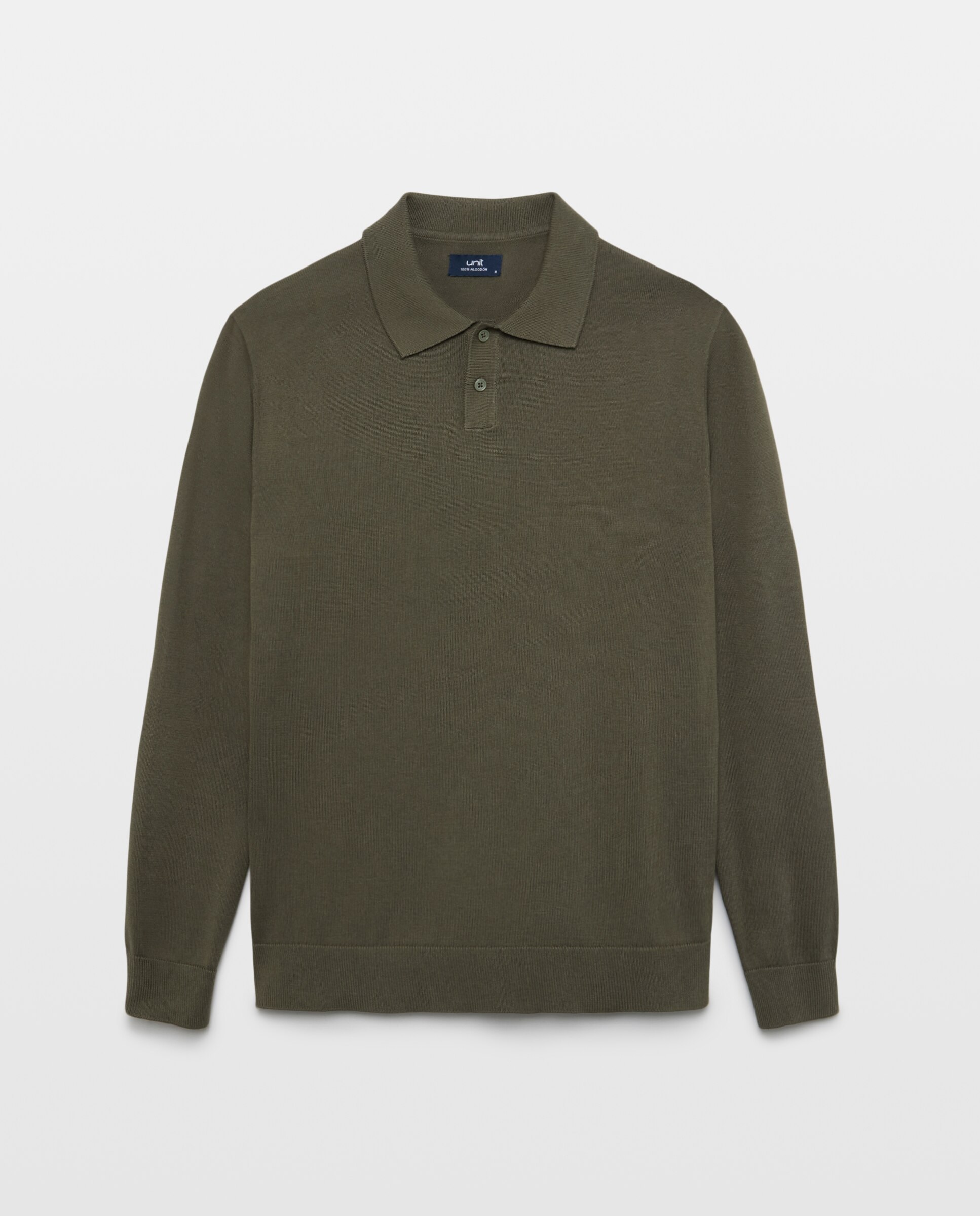 Jersey de hombre cuello polo liso 100% Algodón 520 Kaki-4