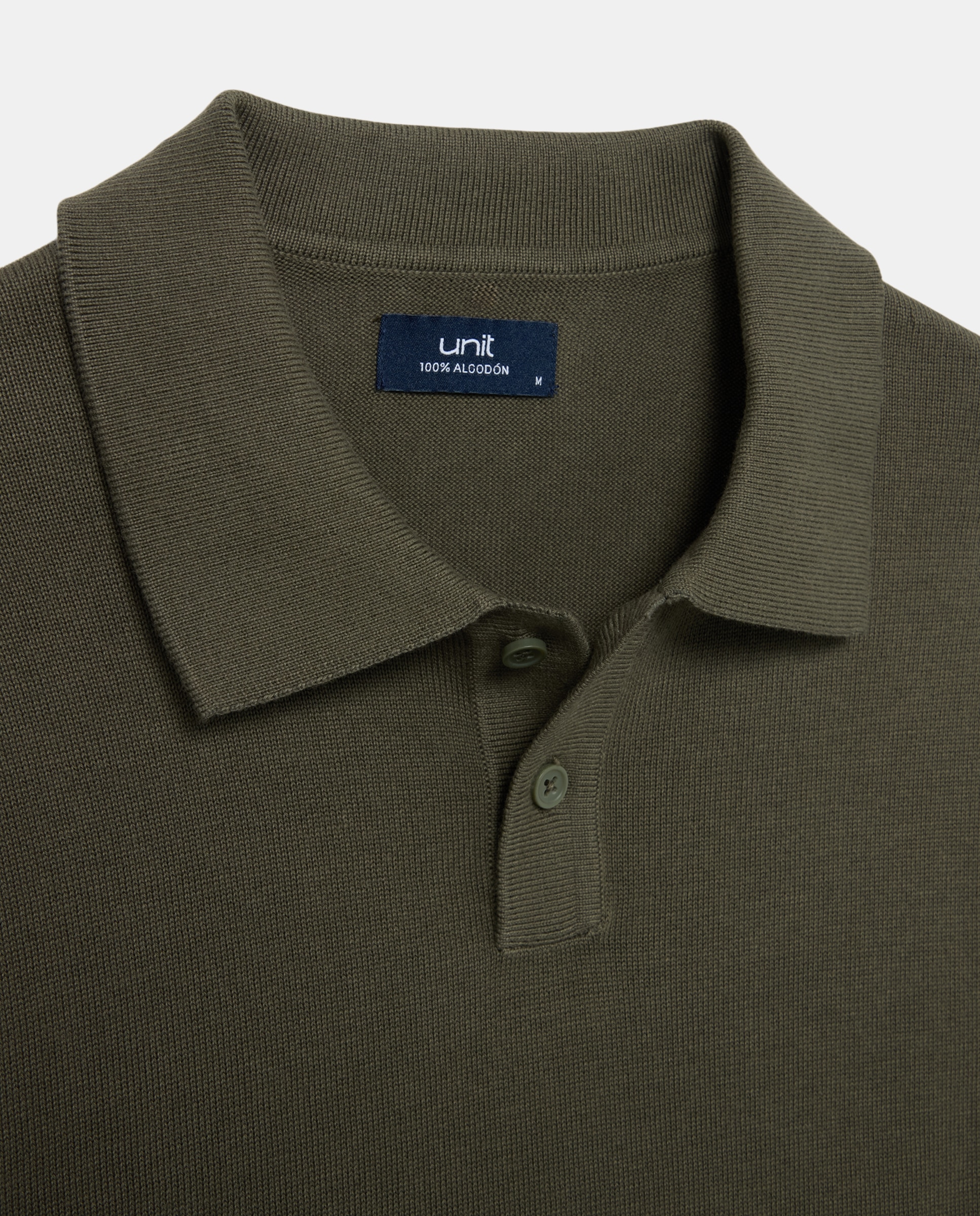 Jersey de hombre cuello polo liso 100% Algodón 520 Kaki-5