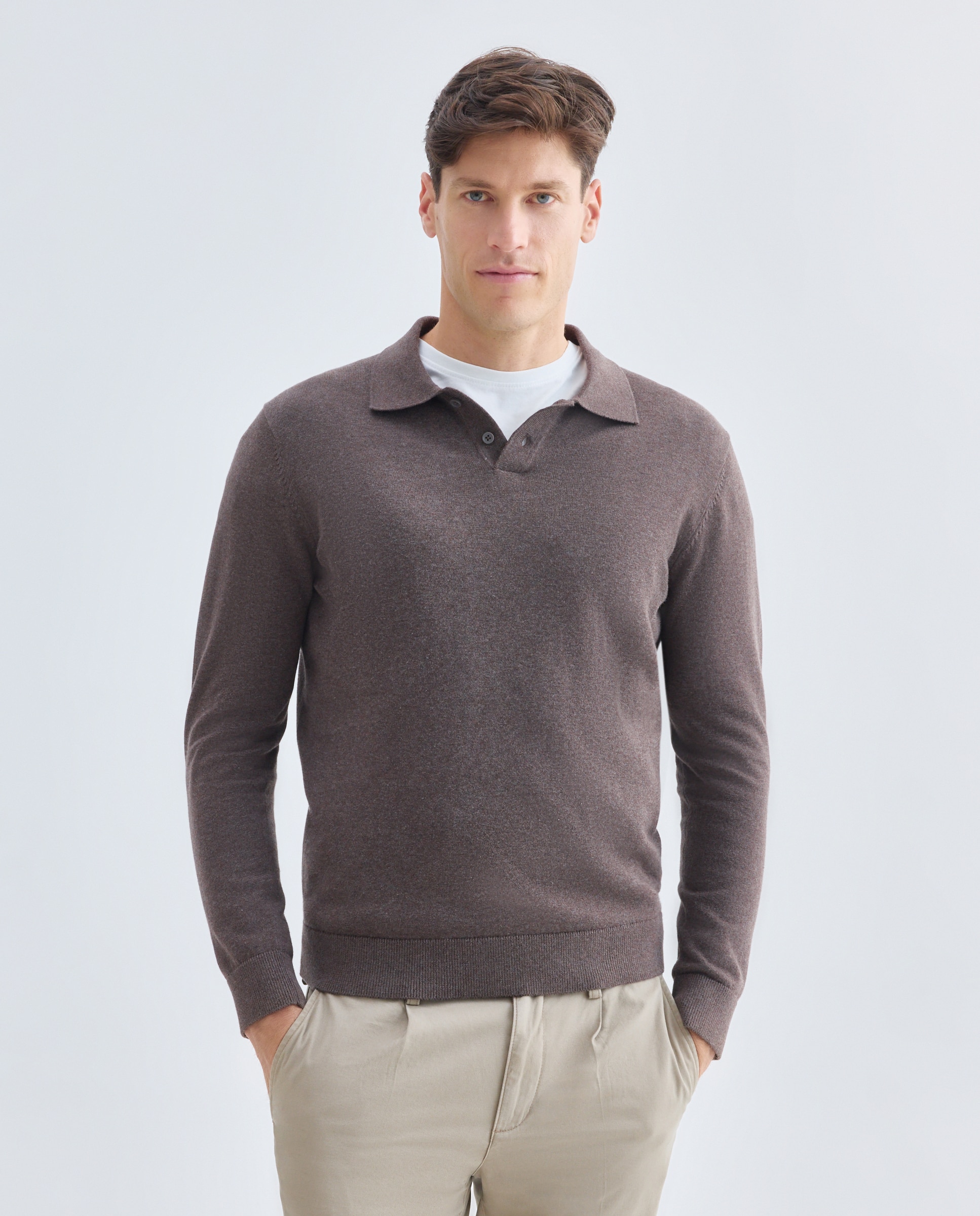 Imagen 0 de Jersey de hombre cuello polo liso 100% Algodón