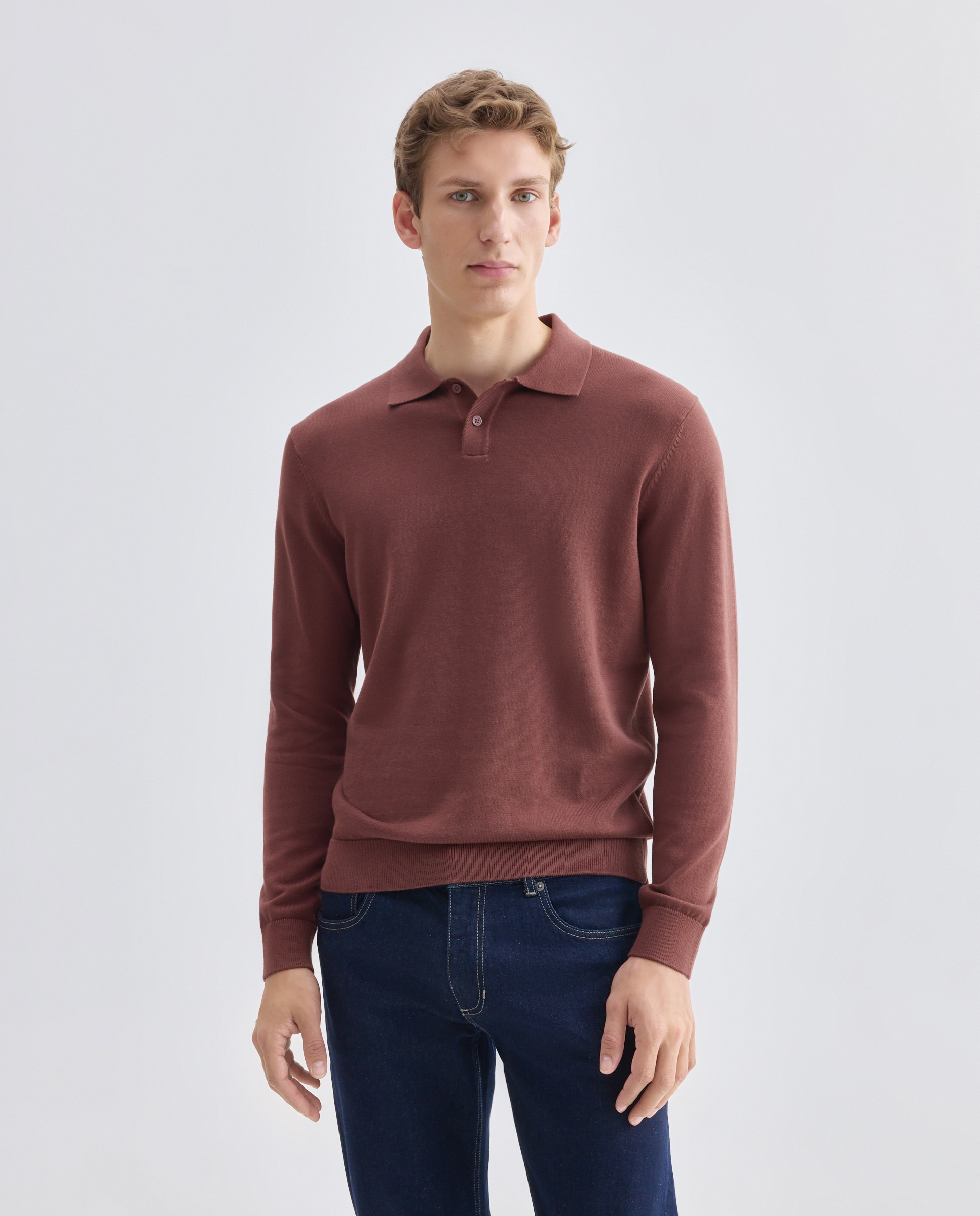 Imagen 0 de Jersey de hombre cuello polo liso 100% Algodón