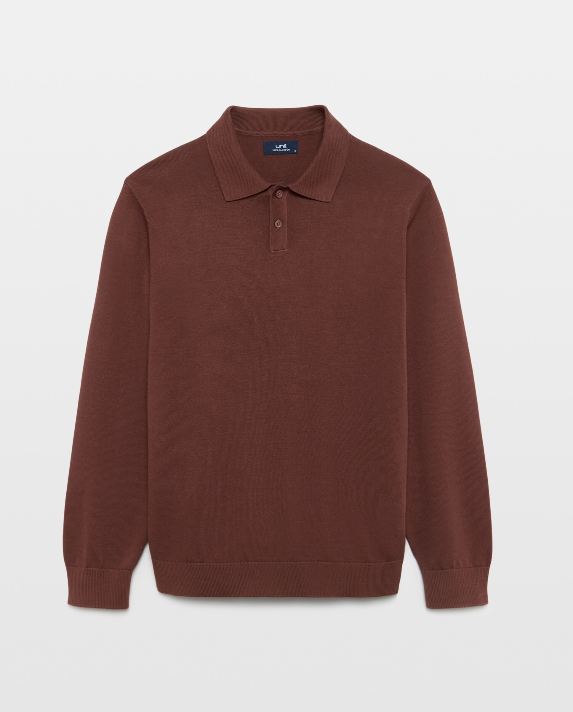 Jersey de hombre cuello polo liso 100% Algodón 770 Terracota-4