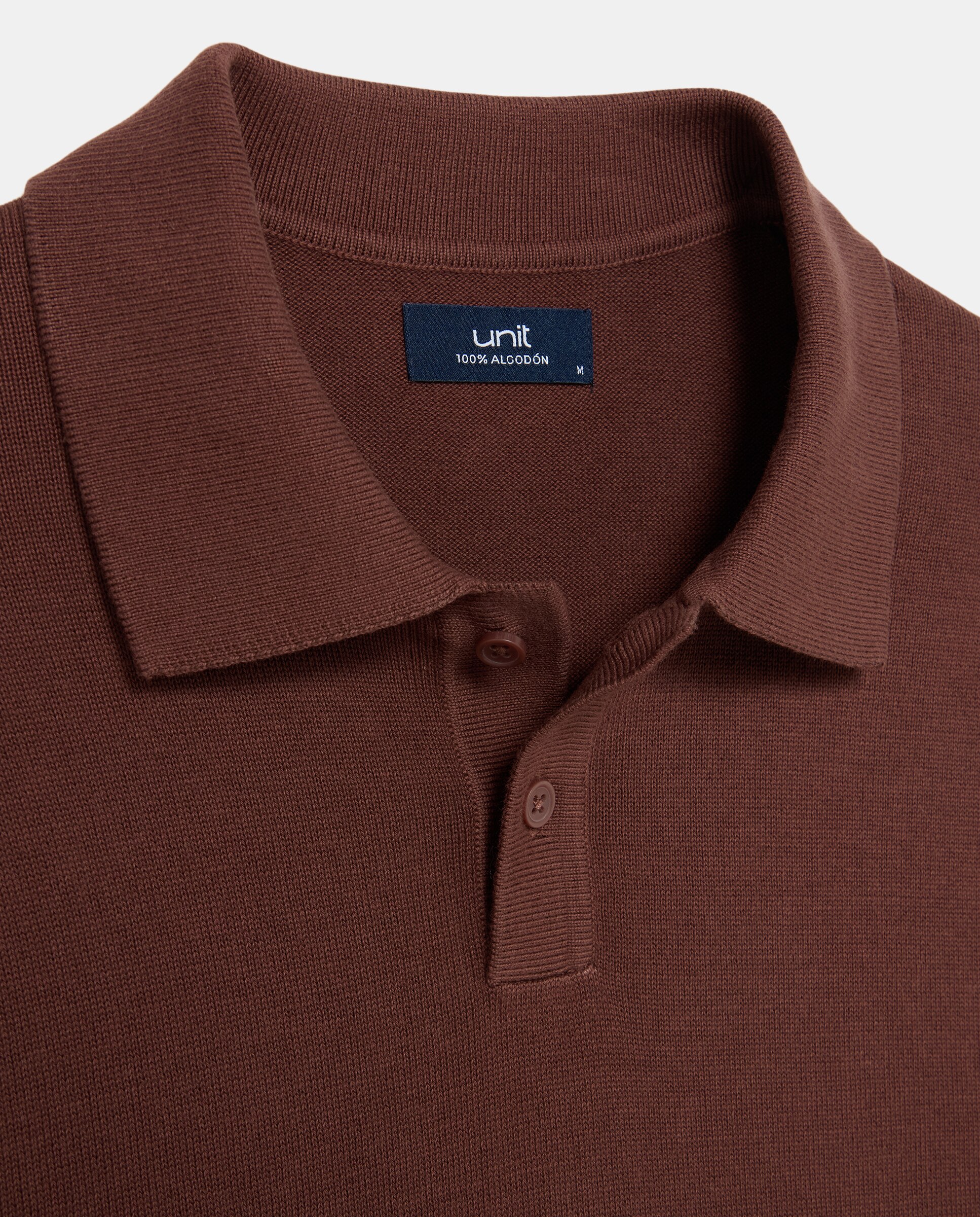 Jersey de hombre cuello polo liso 100% Algodón 770 Terracota-5