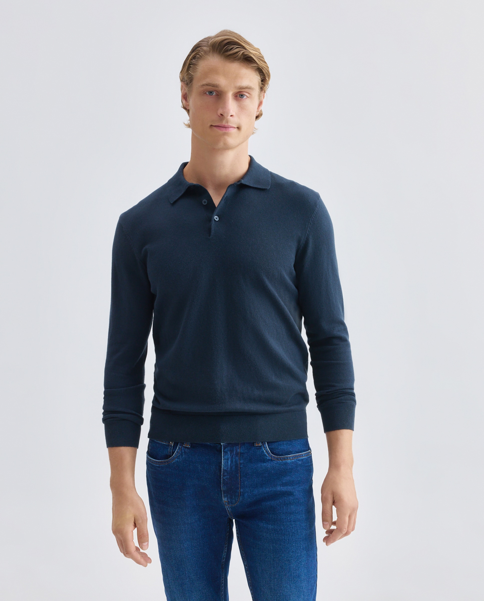 Imagen 0 de Jersey de hombre cuello polo liso Cotton Cashmere