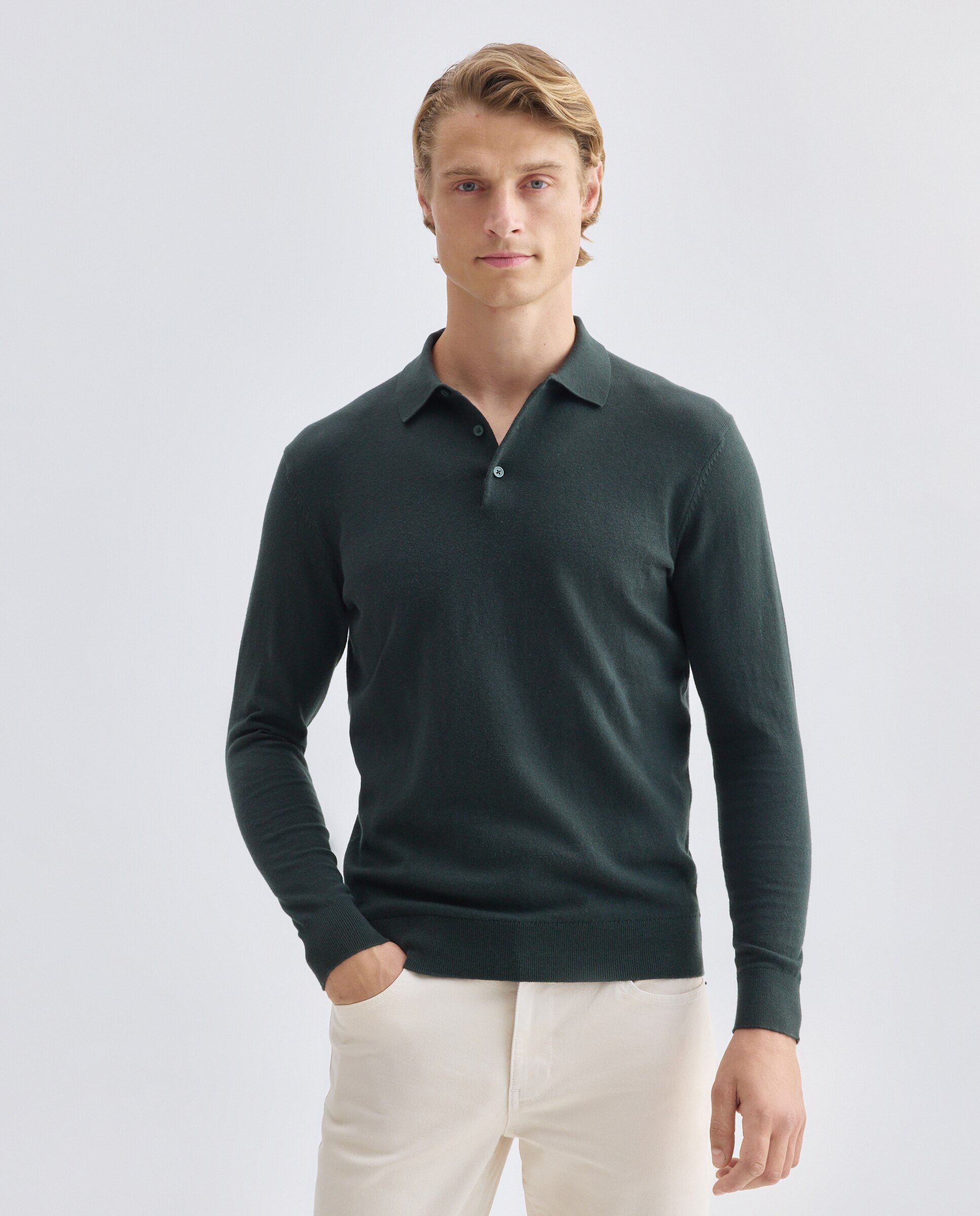 Imagen 0 de Jersey de hombre cuello polo liso Cotton Cashmere