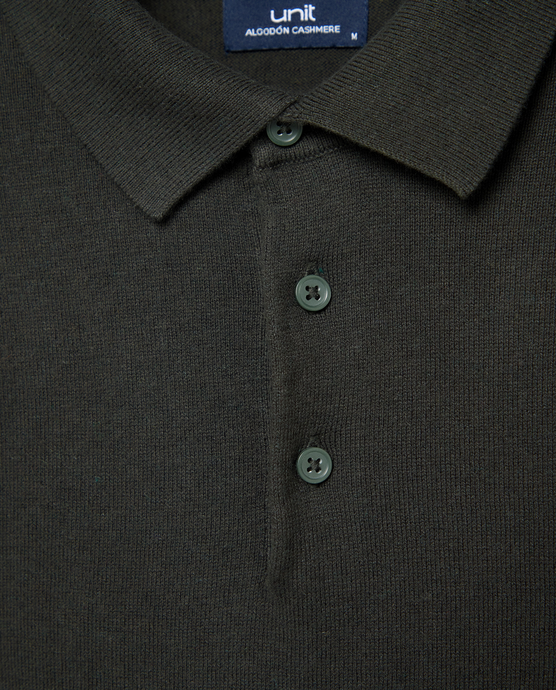 Jersey de hombre cuello polo liso Cotton Cashmere 500 VERDE-5