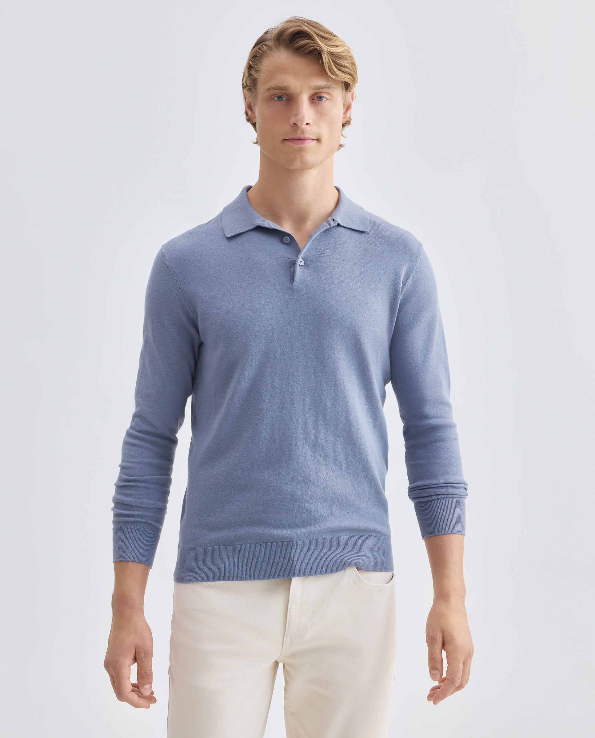 Imagen 0 de Jersey de hombre cuello polo liso Cotton Cashmere