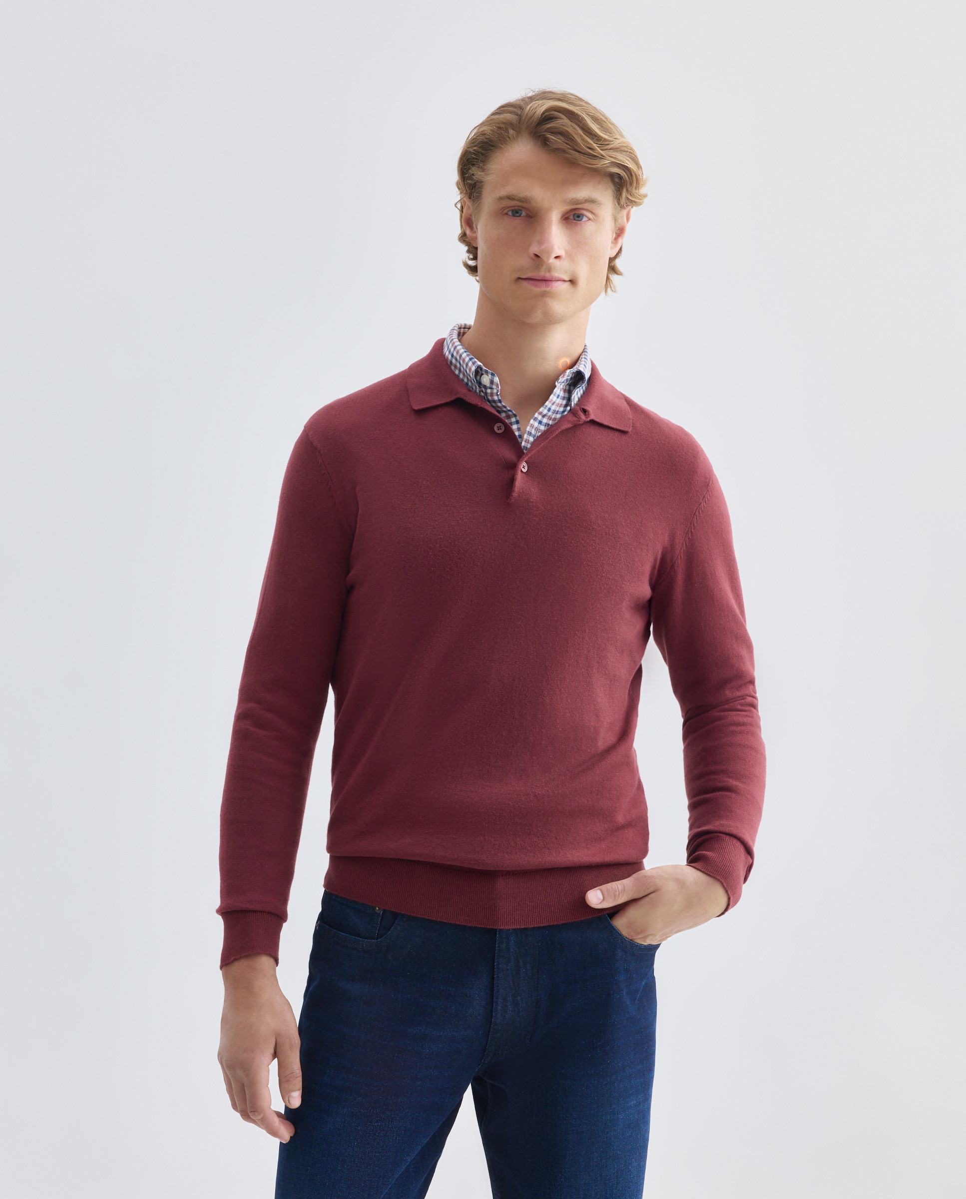 Imagen 0 de Jersey de hombre cuello polo liso Cotton Cashmere