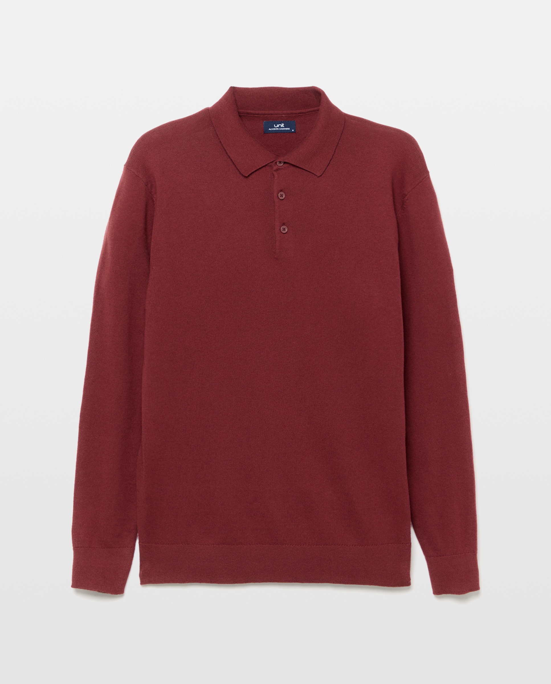Jersey de hombre cuello polo liso Cotton Cashmere 600 Rojo-4