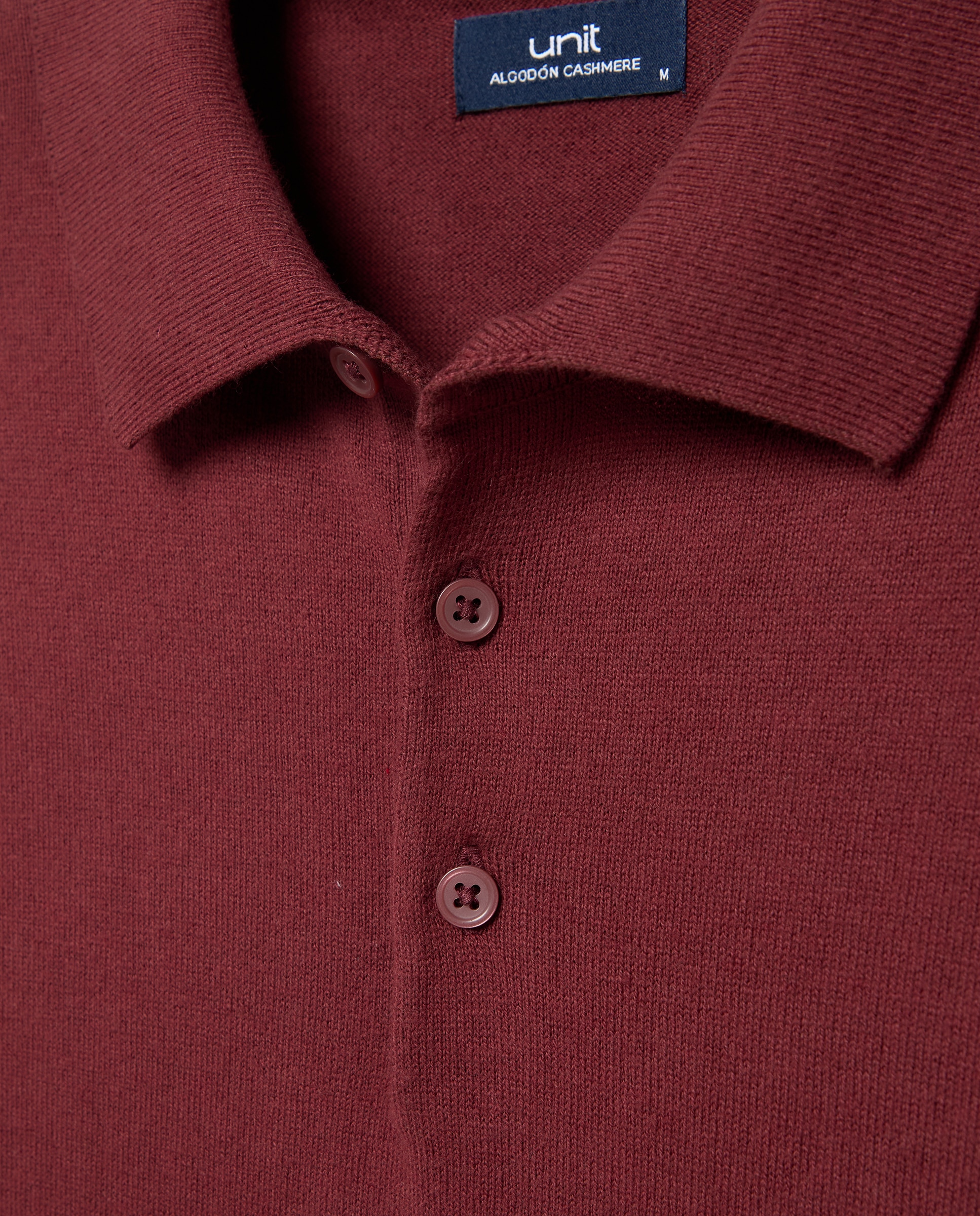 Jersey de hombre cuello polo liso Cotton Cashmere 600 Rojo-5