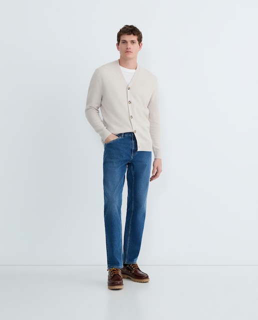 Imagen 0 de Cardigan de hombre botones liso Lambswool Nylon