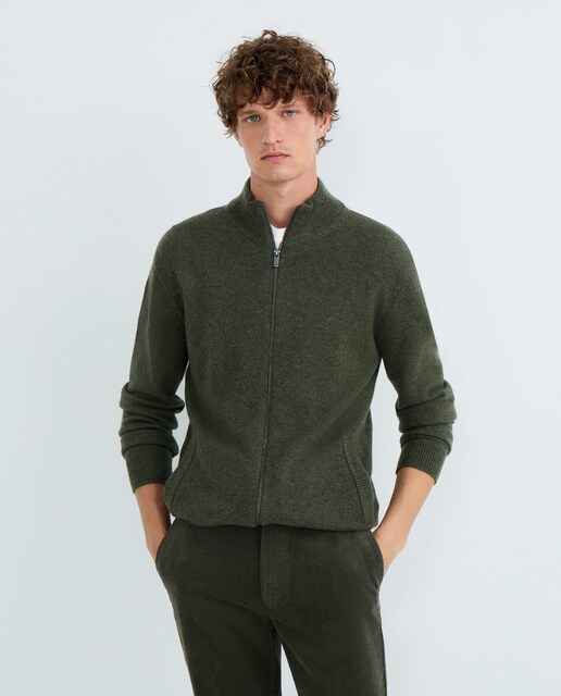 Imagen 0 de Chaqueta de hombre cremallera lisa Lambswool Nylon