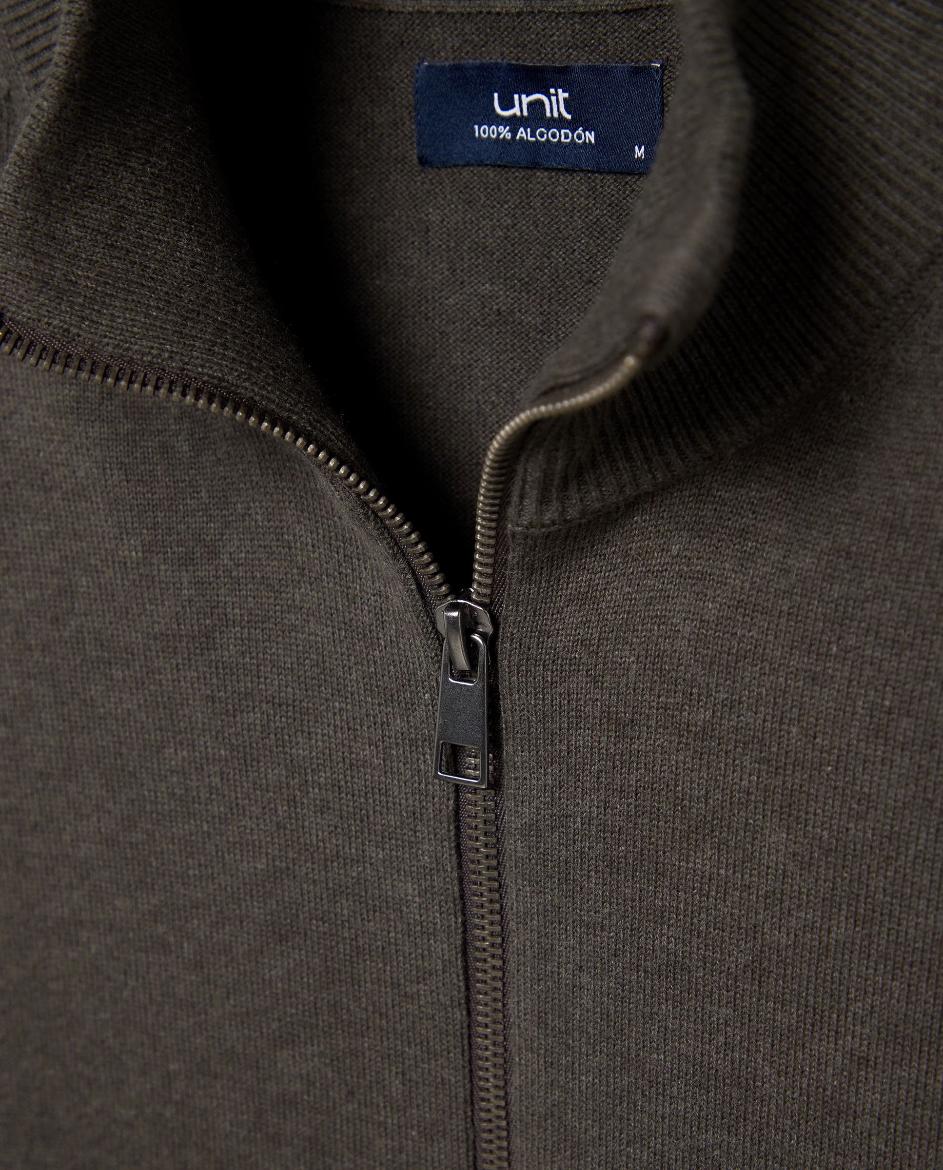 Chaqueta de hombre cremallera lisa 100% Algodón 530 Verde oscuro-5