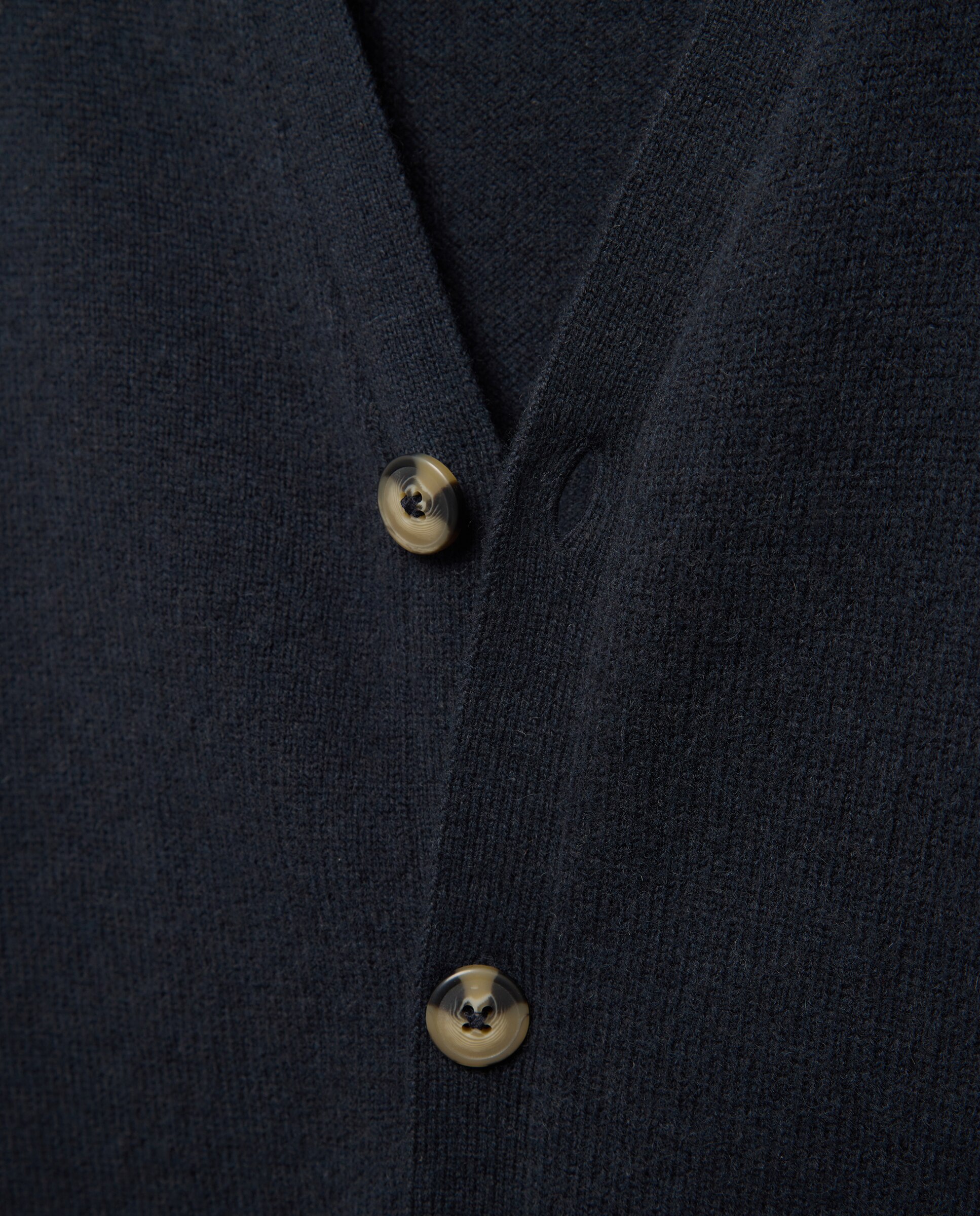 Cardigan de hombre botones liso Lambswool Nylon Azul marino-5