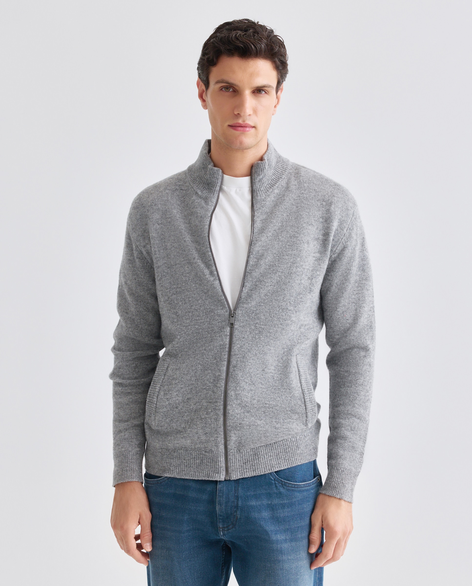 Imagen 0 de Chaqueta de hombre cremallera lisa Lambswool Nylon